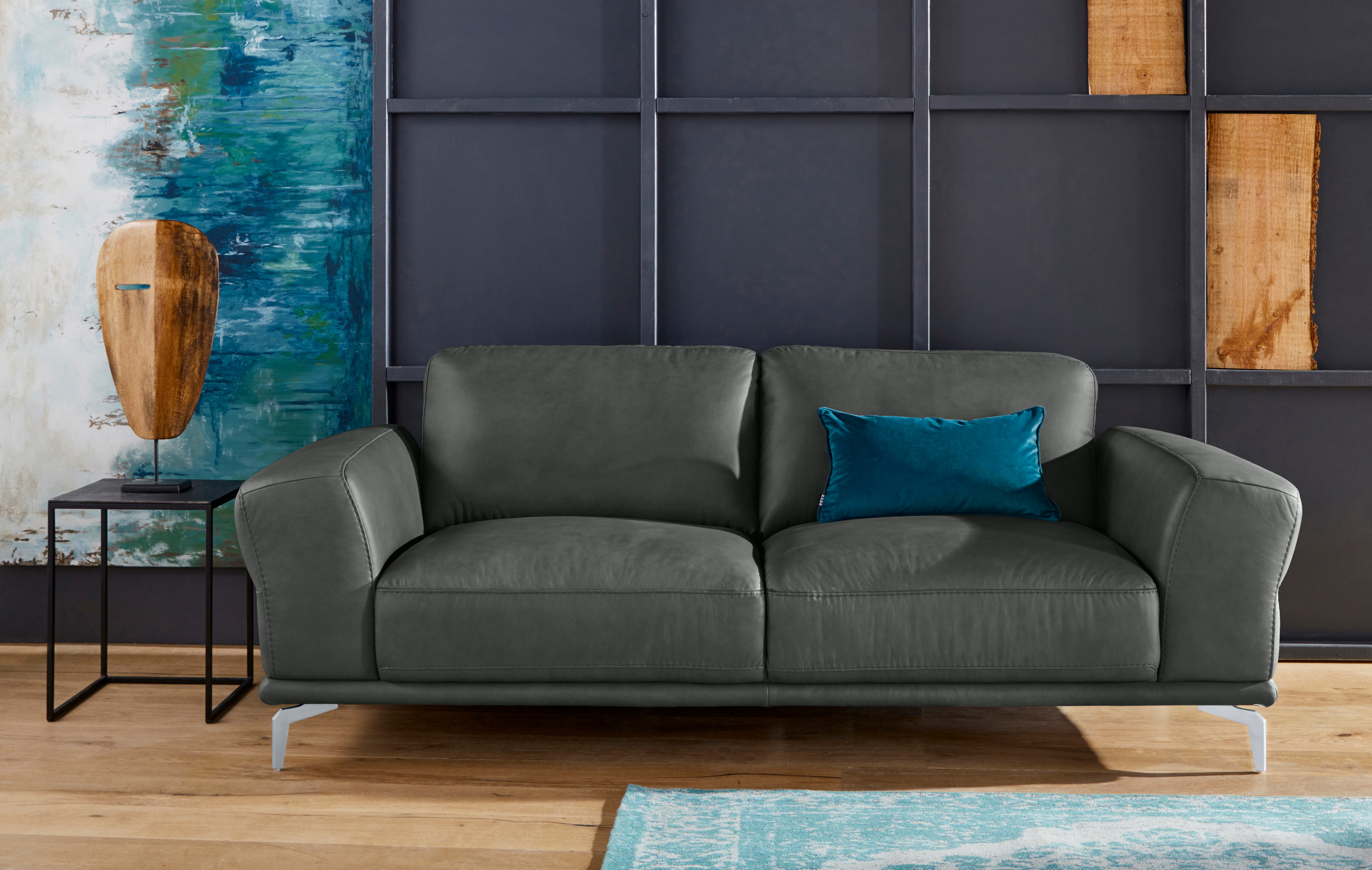 W.SCHILLIG 2,5-Sitzer "montanaa Design Sofa mit erstklassigem Sitzkomfort, Federkern" mit Metallfüßen in Silber matt, Breite 212 cm