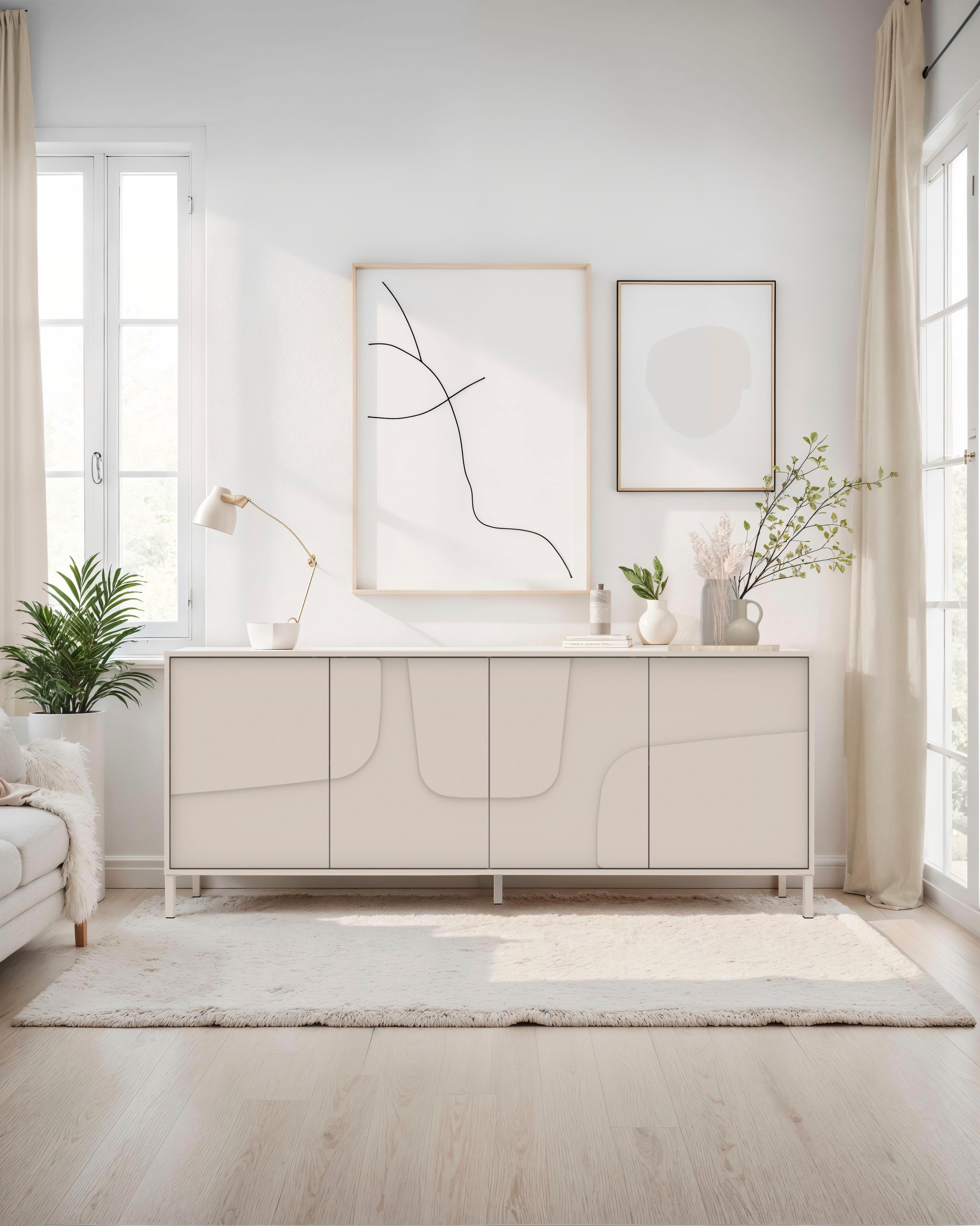 INOSIGN Sideboard "Stone, 205 cm breit, 4 Türen, Anrichte, Kommode, Staurau günstig online kaufen