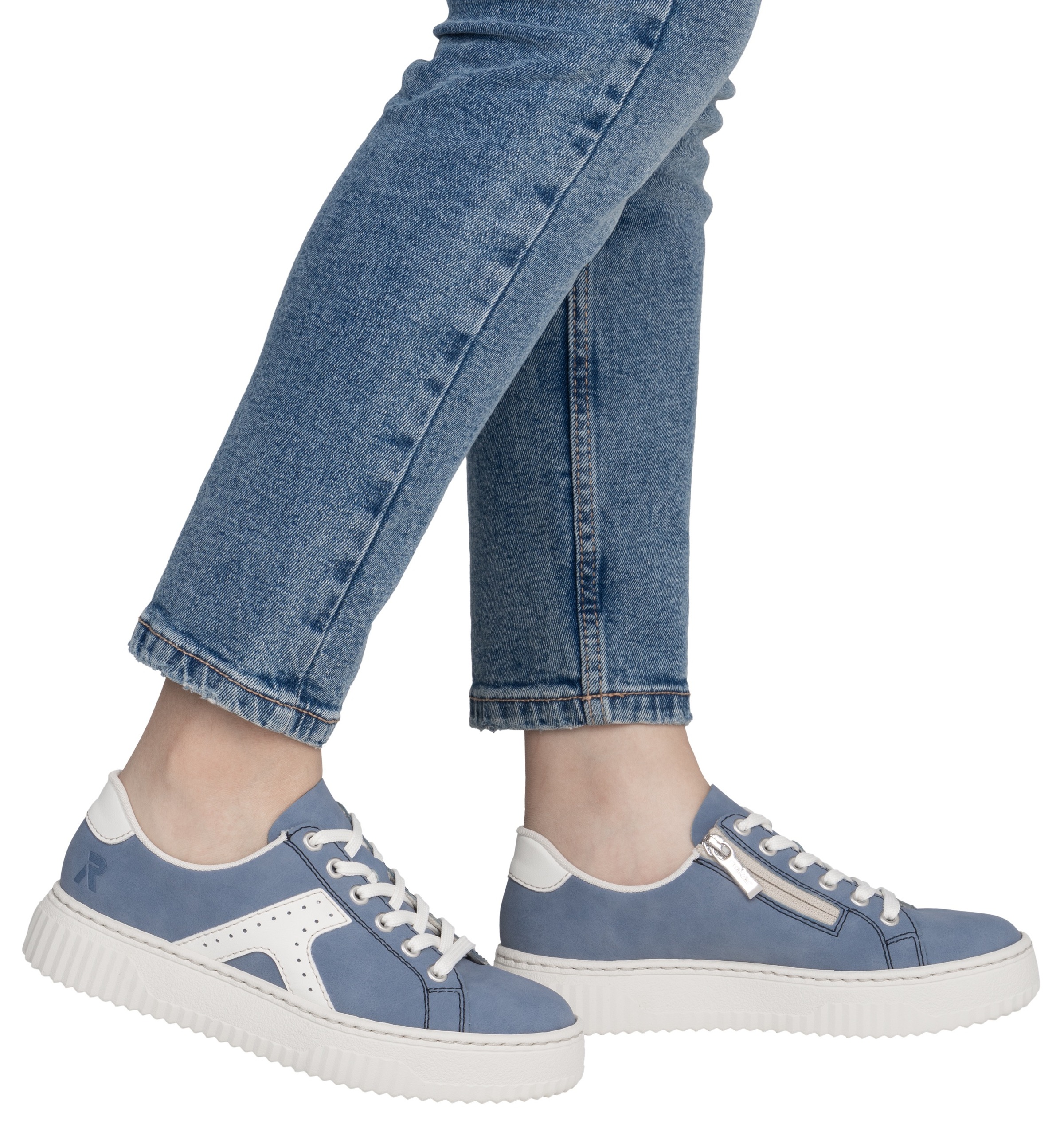 Rieker Women's Platform Sneaker Blue 42 6