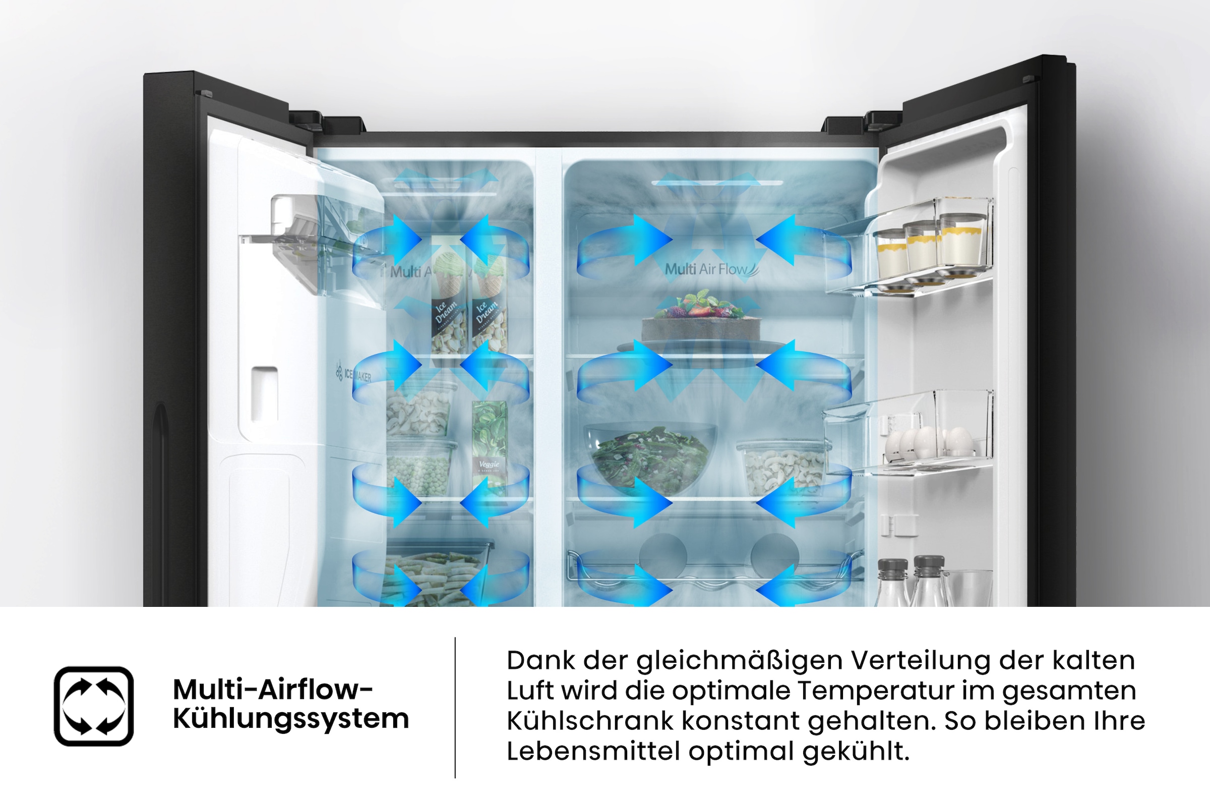 Hisense Side-by-Side »RSIM535AFE«, Wasser-/Eisspender, NoFrost, mit Wassertank