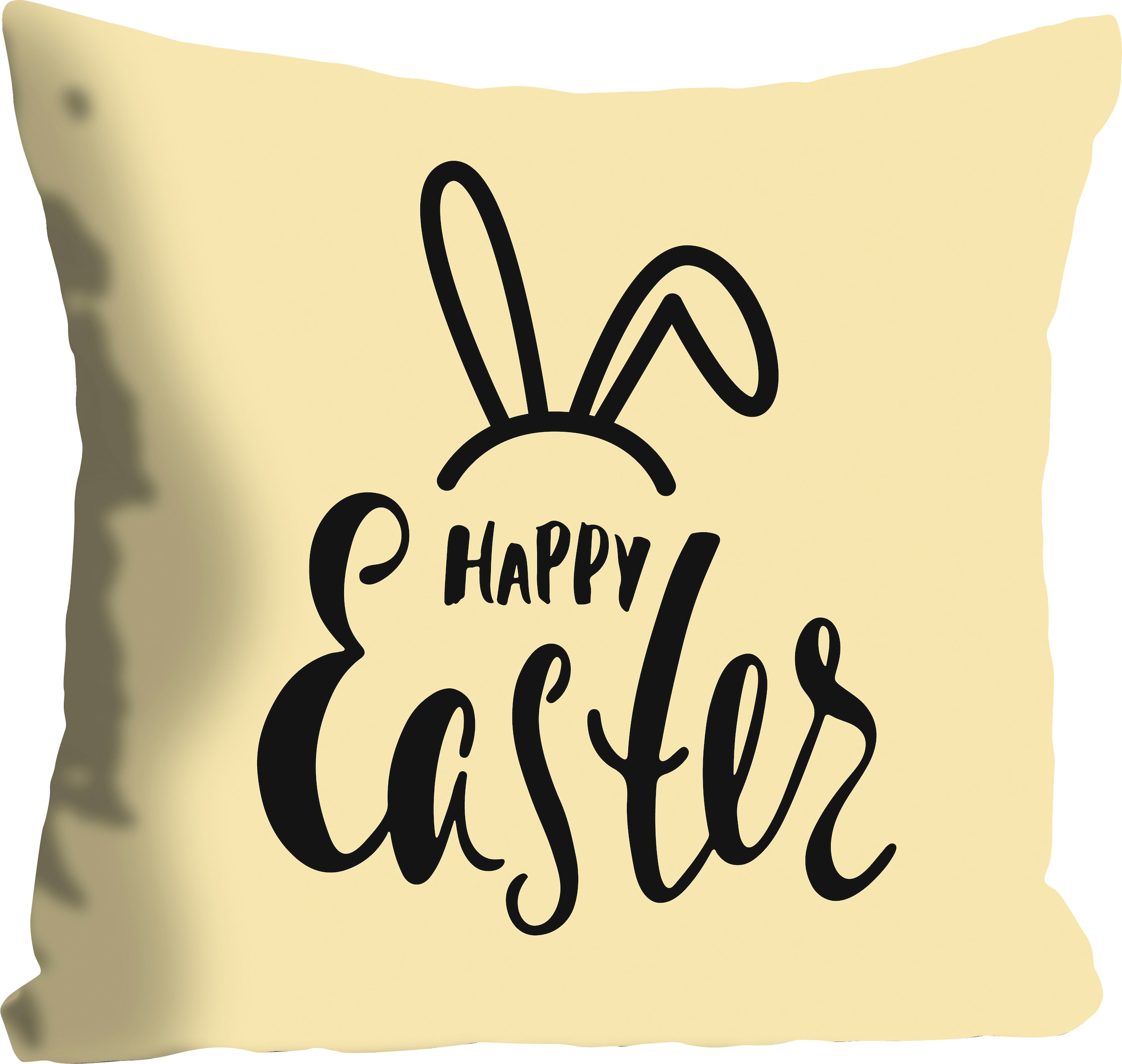Dekokissen »Happy Easter yellow«, mit einem österlichen Schriftzug, Kissenhülle ohne...