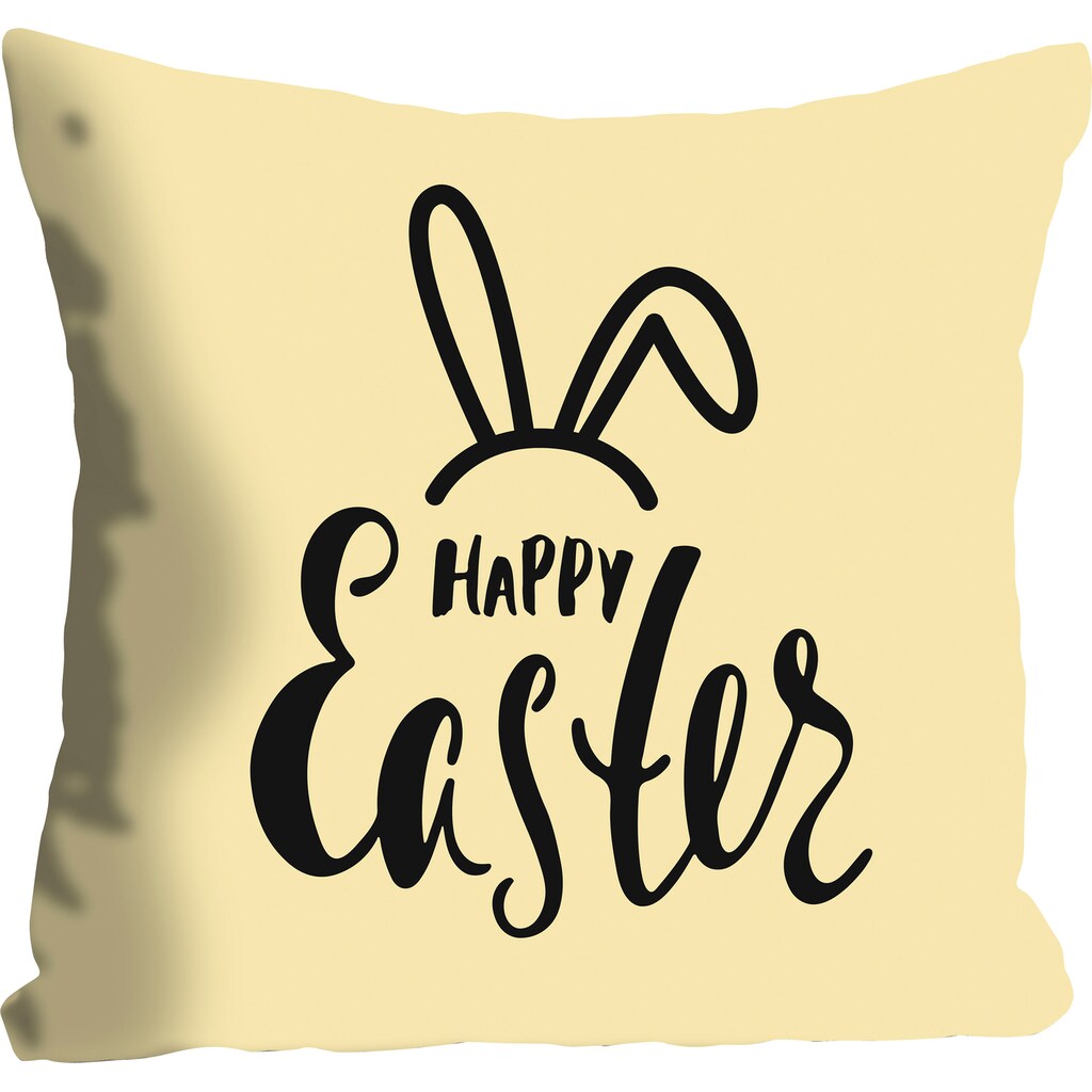 queence Dekokissen »Happy Easter yellow«