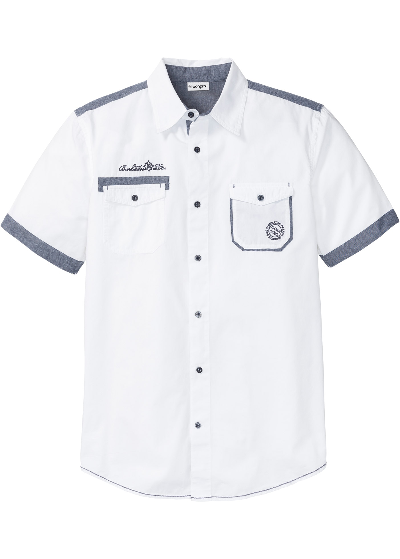 bonprix Kurzarmhemd 1 mit kurzem Arm, aus Baumwolle, mit zwei Pattentaschen