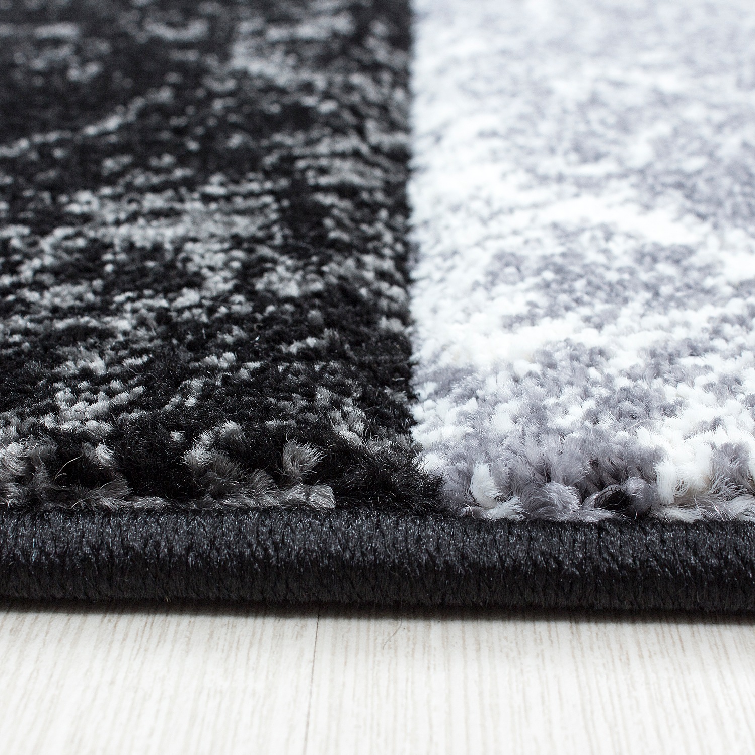 Teppich AYYILDIZ TEPPICHE "Hawaii 1330", schwarz, B:140cm H:13mm L:200cm, Kunstfaser, Teppiche, Teppich, Läufer, handgearbeiteter Konturenschnitt, Wohnzimmer 3