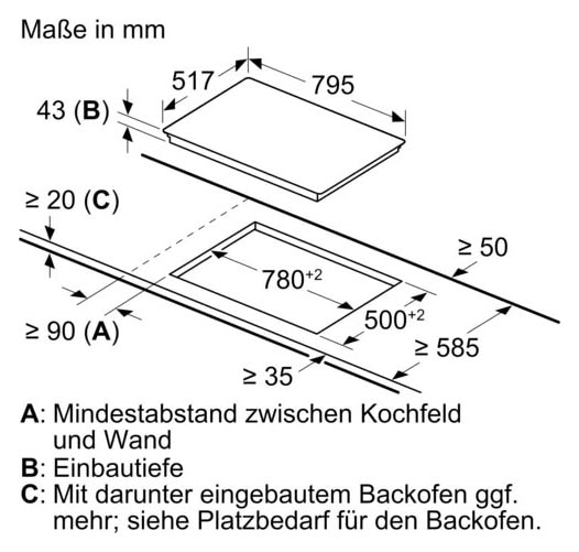 BOSCH Induktions Herd-Set »HEA578BS1«, mit Teleskopauszug nachrüstbar, Pyrolyse-Selbstreinigung