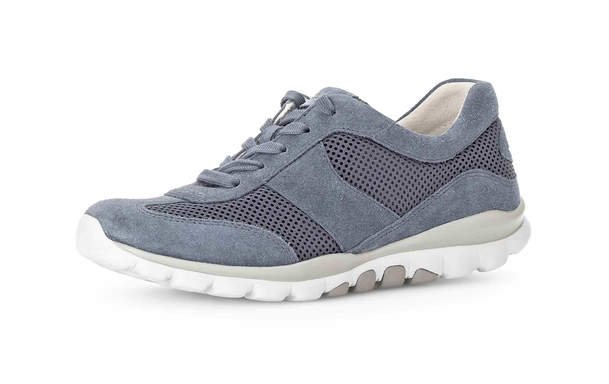 Keilsneaker ROLLINGSOFT, Damen, Gr. 36, blau, Textil, Veloursleder, Schuhe, Freizeitschuh, Halbschuh, Schnürschuh mit Logoschriftzug