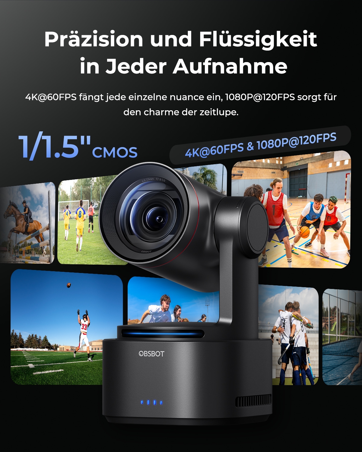 OBSBOT Camcorder »Tail 2« Bluetooth | LAN (Ethernet) 5 fachx opt. Zoom