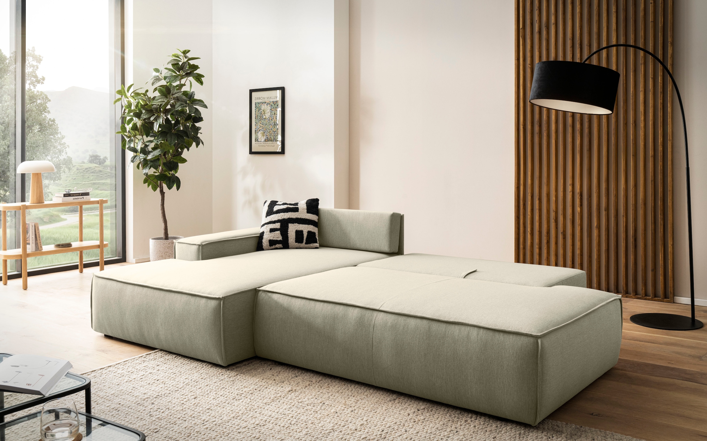 Home affaire Ecksofa "SHERWOOD, Schlafsofa in L-Form offen (275cm), Cord, L günstig online kaufen