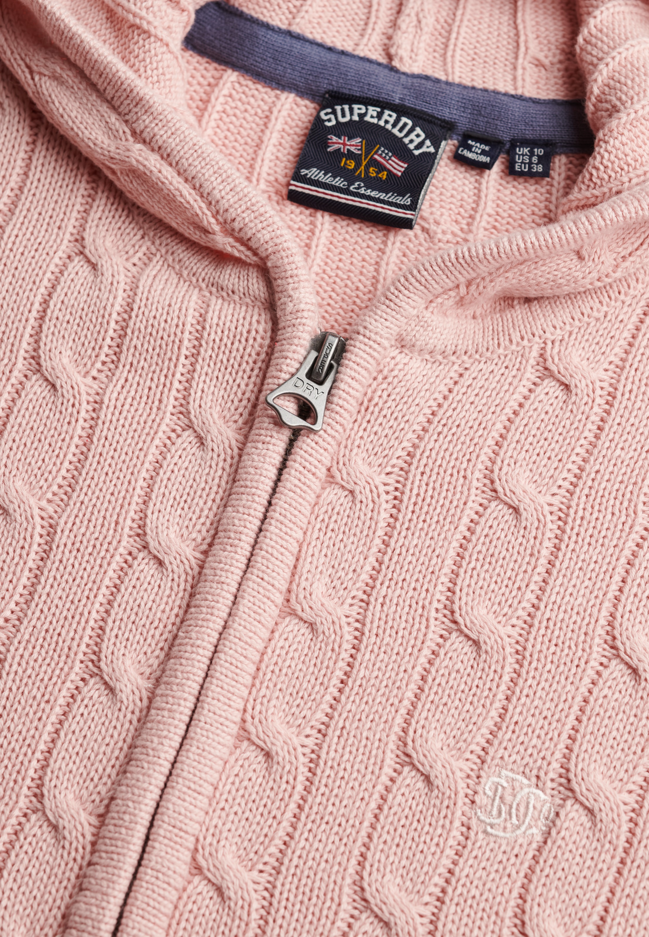 Superdry Kapuzenstrickjacke »COTTON CABLE HOODIE« Baumwolle