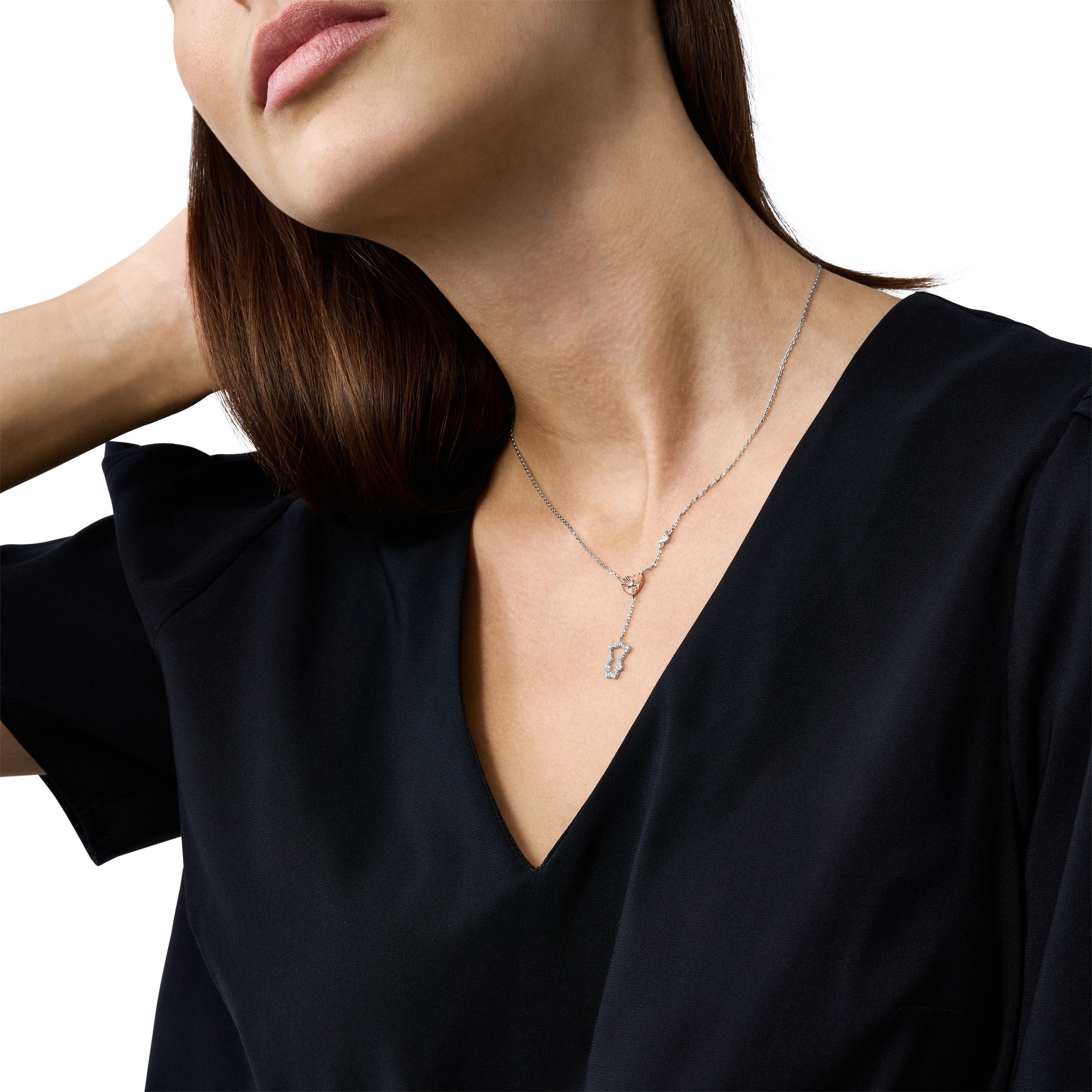 Emporio Armani Kette mit Anhänger »Schmuck Geschenk Silber 925 Teddy Herz, EG3620040«, mit Zirkonia (synth.)