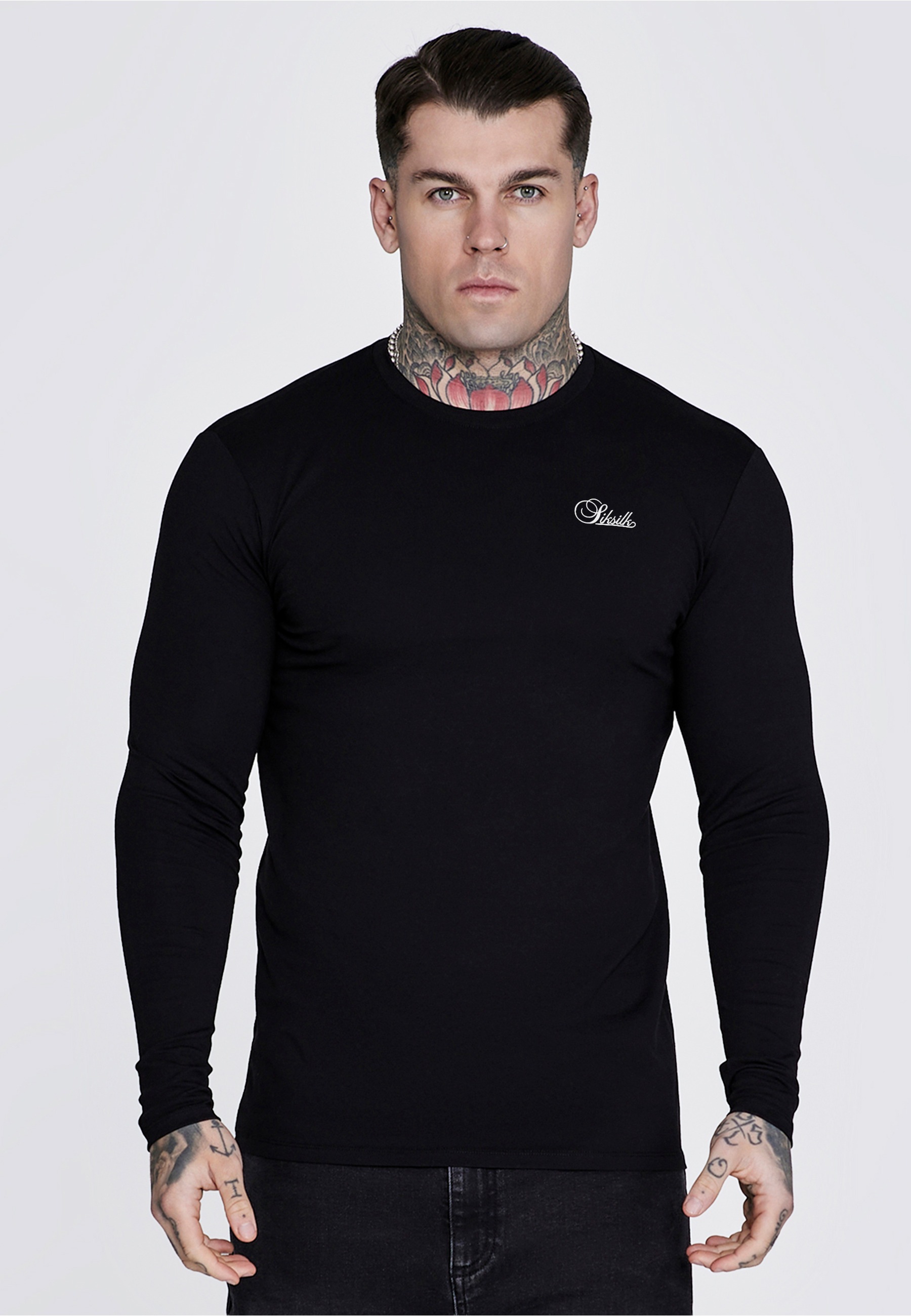 Siksilk Langarmshirt »SikSilk Pack of 3 LS Muscle Fit T-Shirts« 1