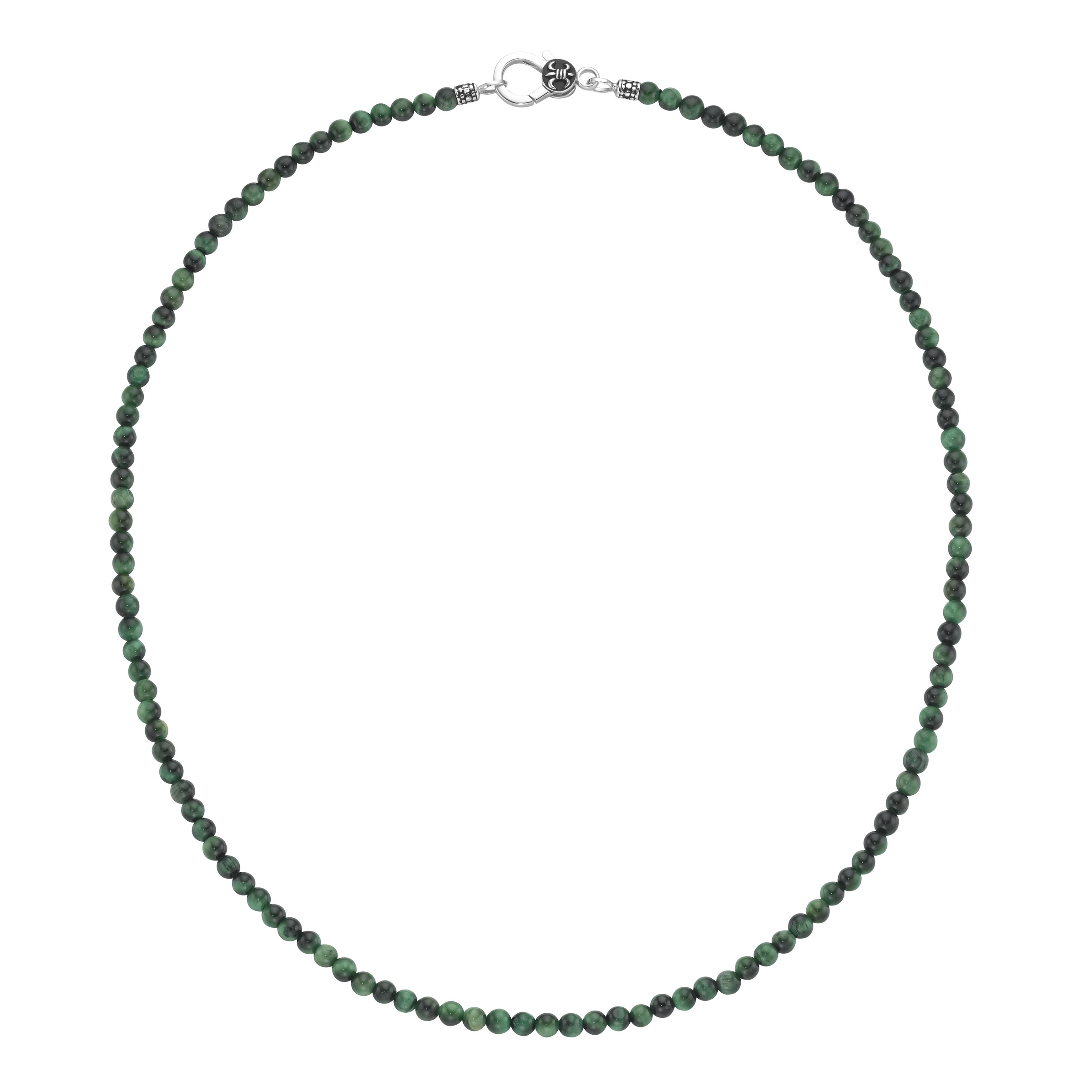 GIORGIO MARTELLO MILANO Kette ohne Anhänger »mit grünen Tigerauge-Kugeln, Silber 925«