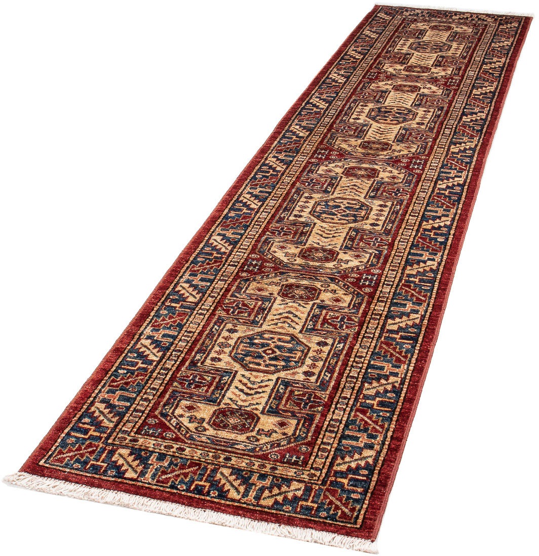 morgenland Orientteppich "Ziegler - Kazak - 281 x 62 cm - dunkelrot", rechteckig, 6 mm Höhe, Wohnzimmer, Handgeknüpft, E