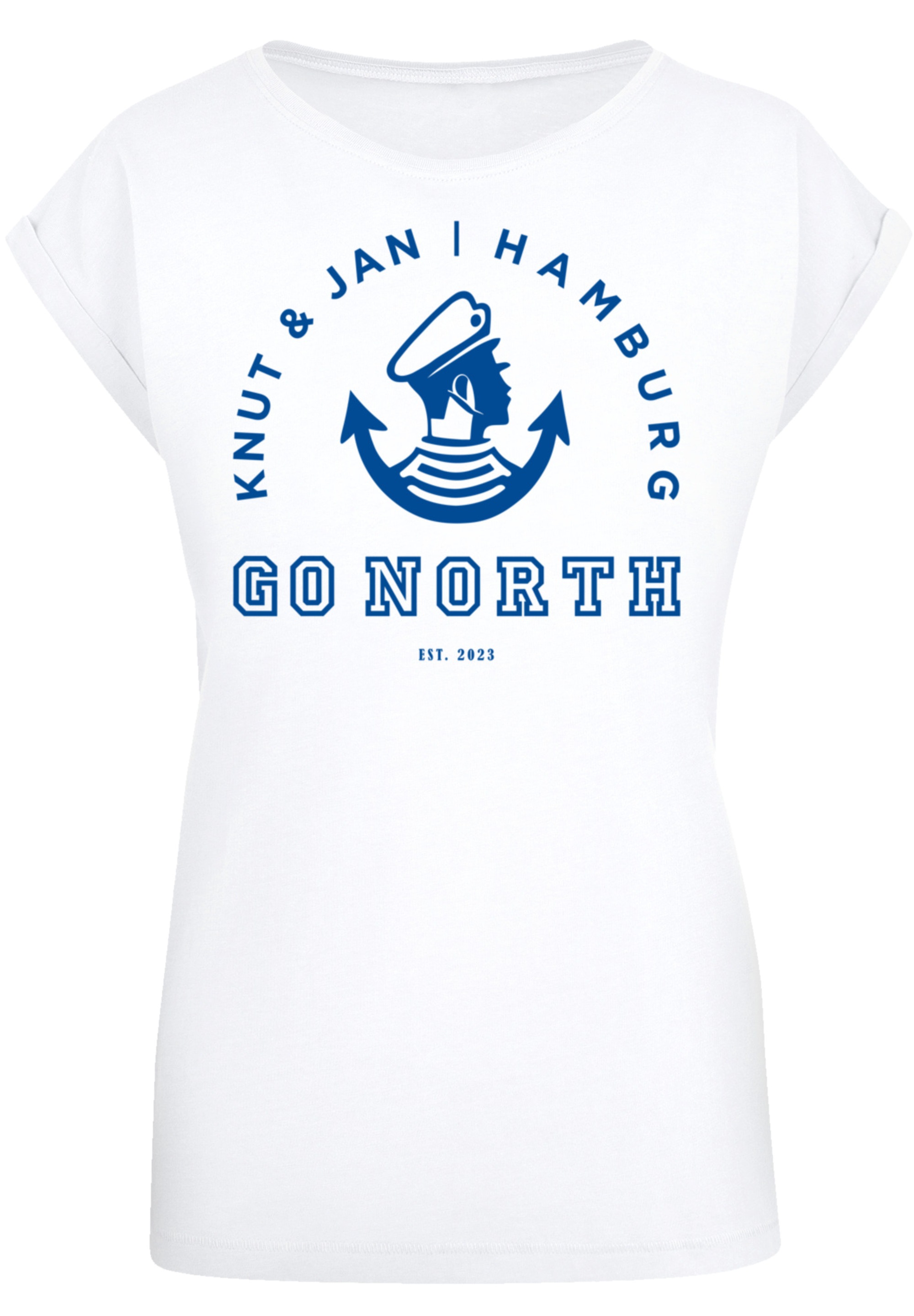 F4NT4STIC T-Shirt »Go North Knut Jan Hamburg Knut Jan Hamburg«, Print