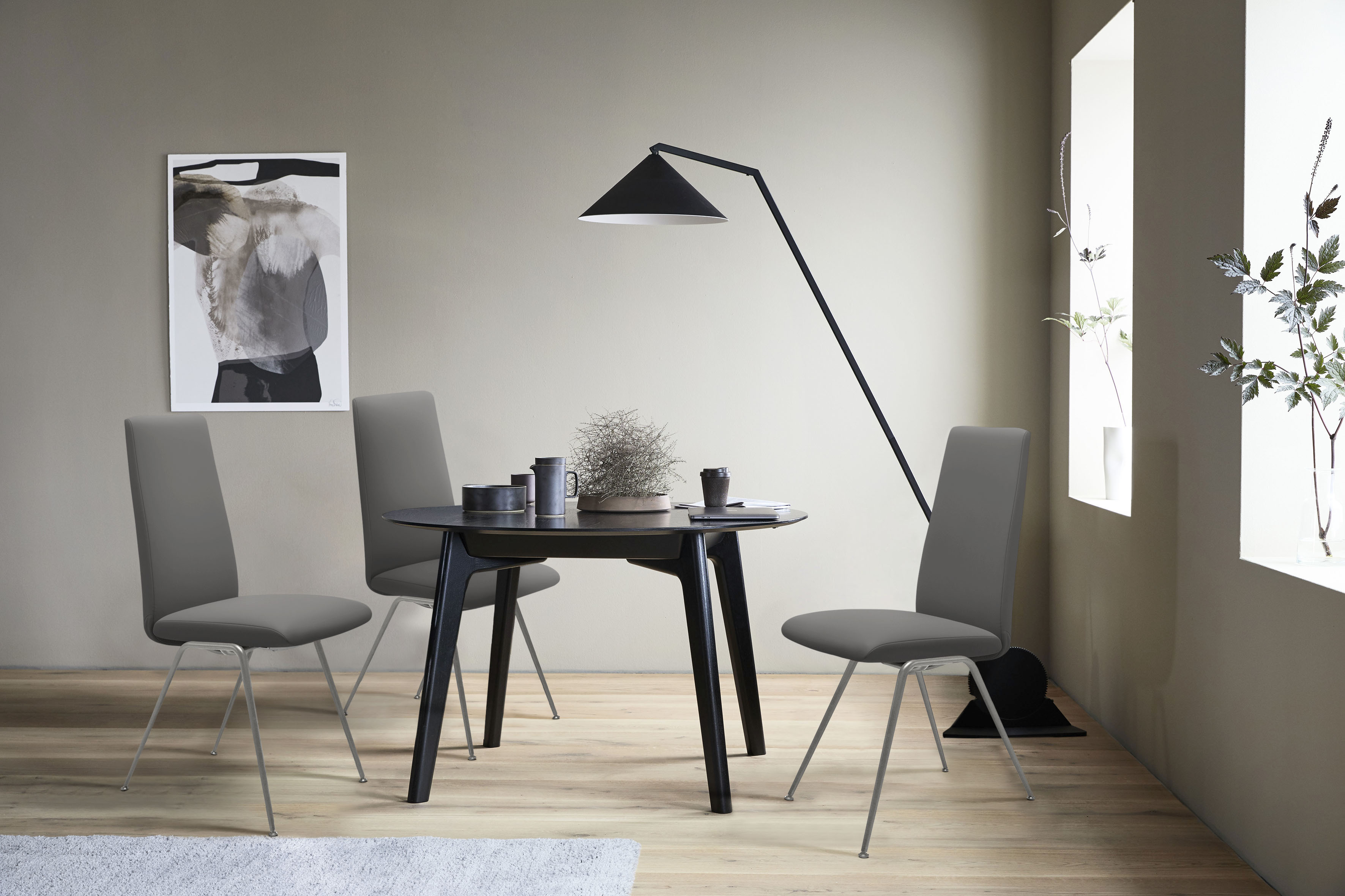 Stressless Polsterstuhl "Laurel" () High Back, Größe M, mit Beinen aus Stahl in Schwarz matt