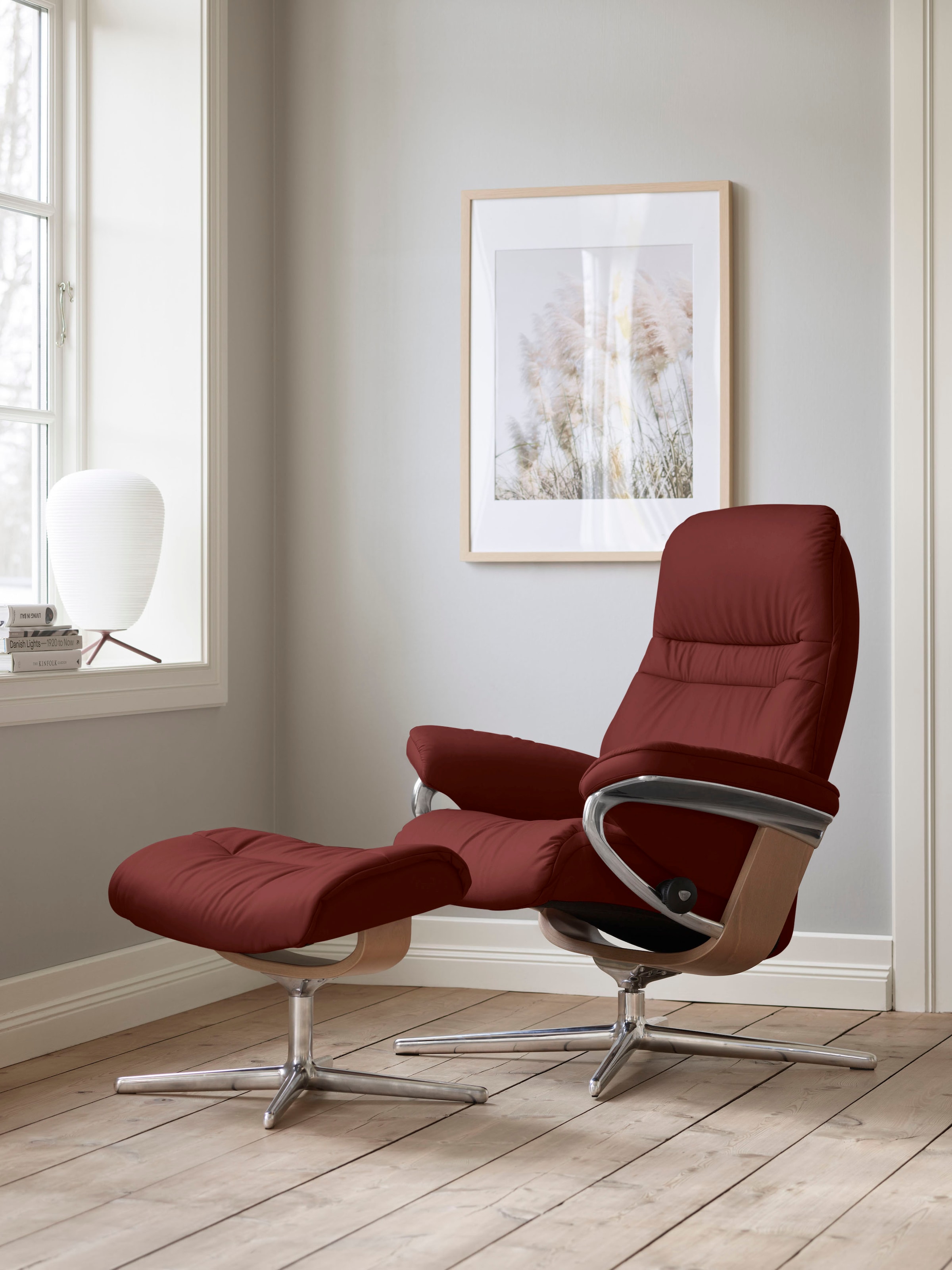 Stressless Relaxsessel "Sunrise" mit Cross Base, Größe S, M & L, Holzakzent Eiche