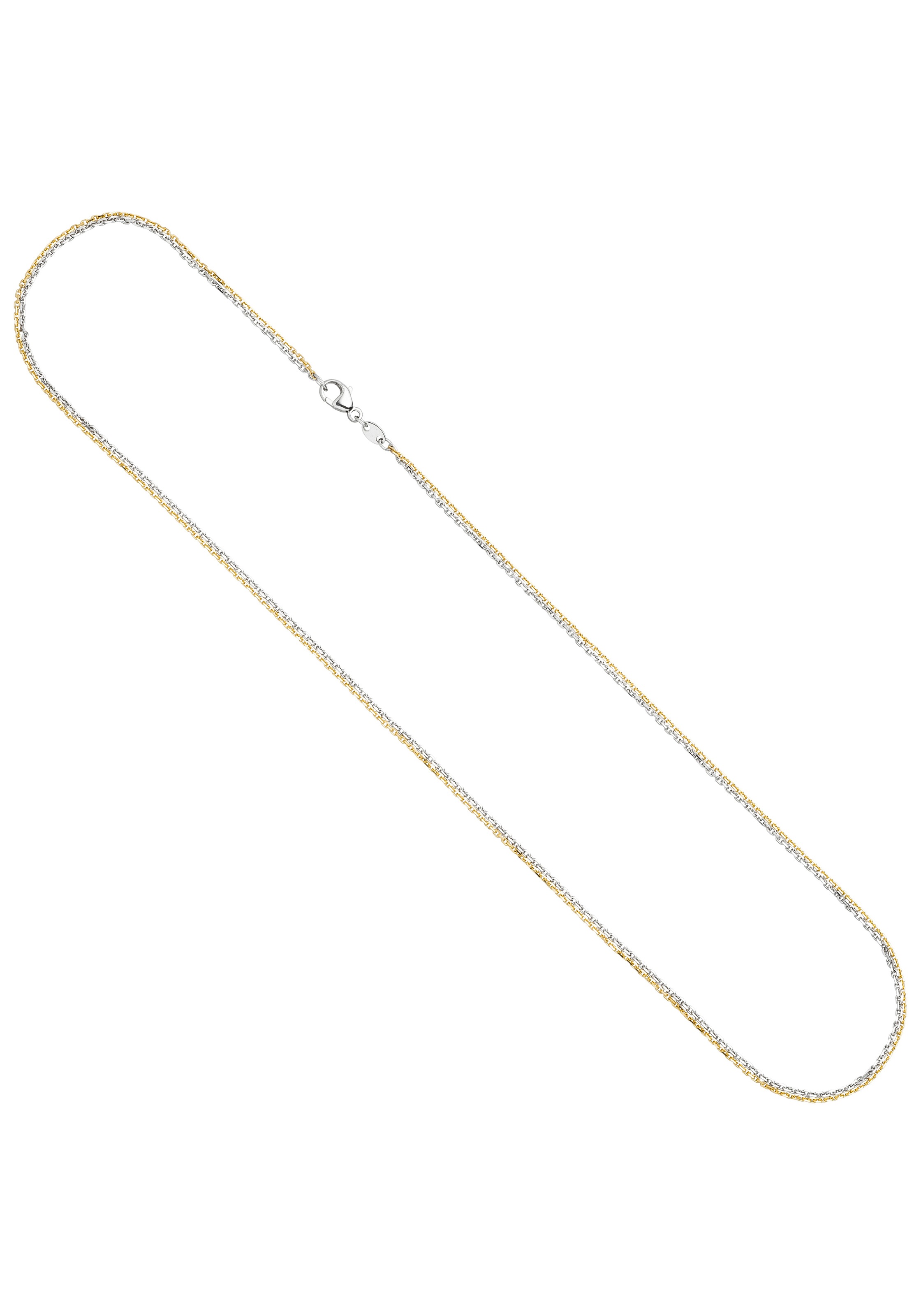 JOBO Goldkette, Ankerkette 2-reihig 585 Gelbgold Weißgold 45 cm