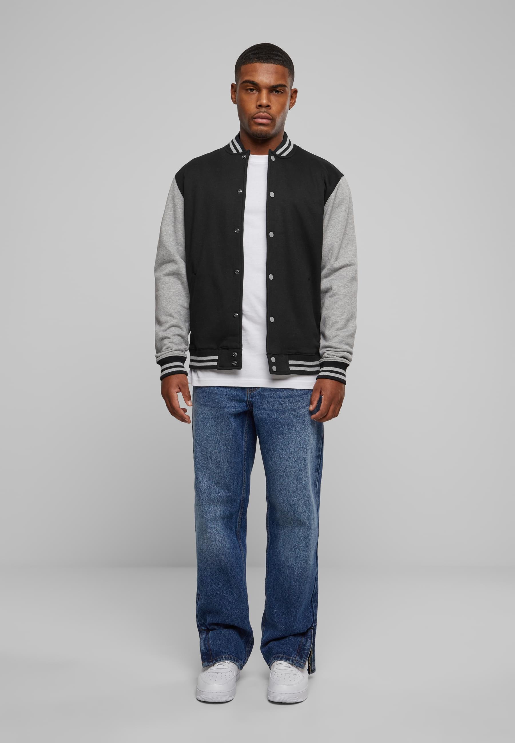 URBAN CLASSICS Collegejacke »Urban Classics Herren 2-tone College Sweatjacket«, (1 St.), ohne Kapuze