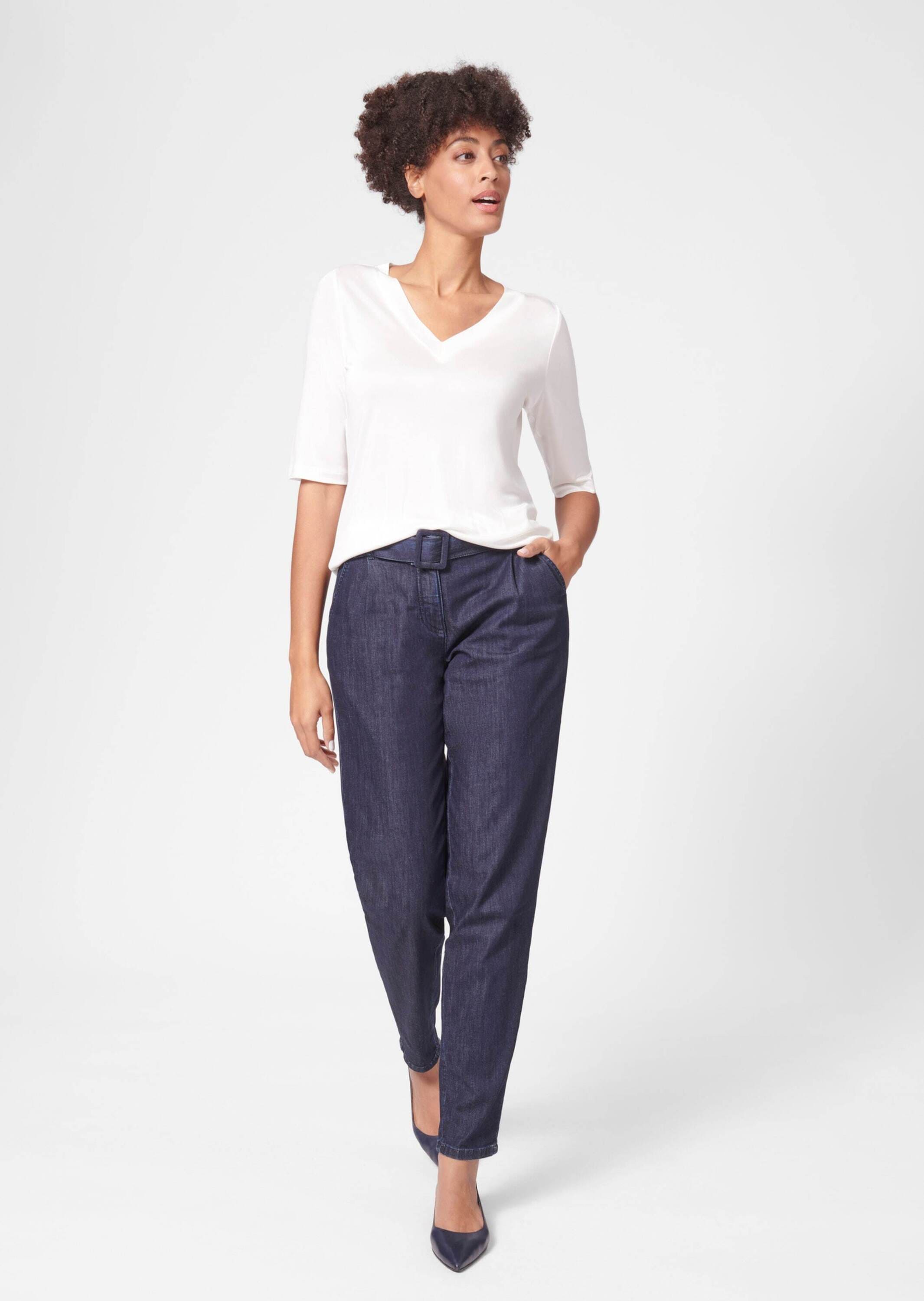 MADELEINE Regular-fit-Jeans »Hose Karotten-Jeans mit Bundfalten«