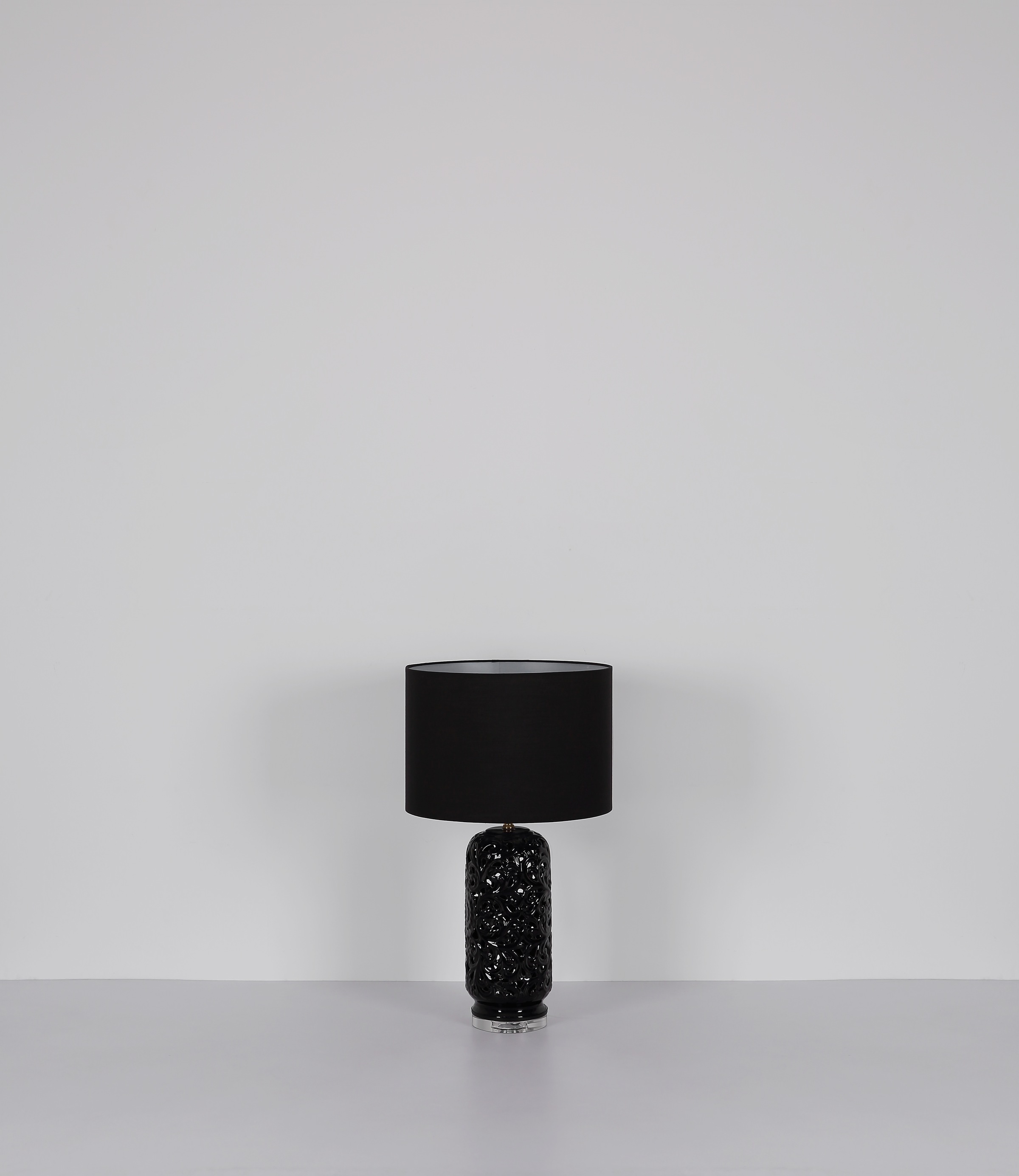 GLOBO LIGHTING Tischleuchte »SEBASTIAN«, Leuchtmittel E27 | ohne Leuchtmittel, Tischlampe/Schlafzimmer/Wohnzimmer/Textil schwarz