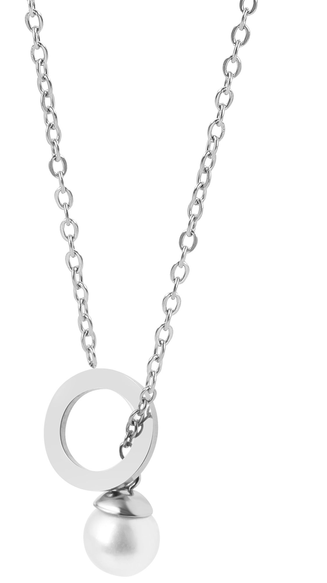 Adelia´s Kette ohne Anhänger »Damen Halskette aus Edelstahl mit Perle 45 cm« Ein kleines Geschenk mit großer Wirkung