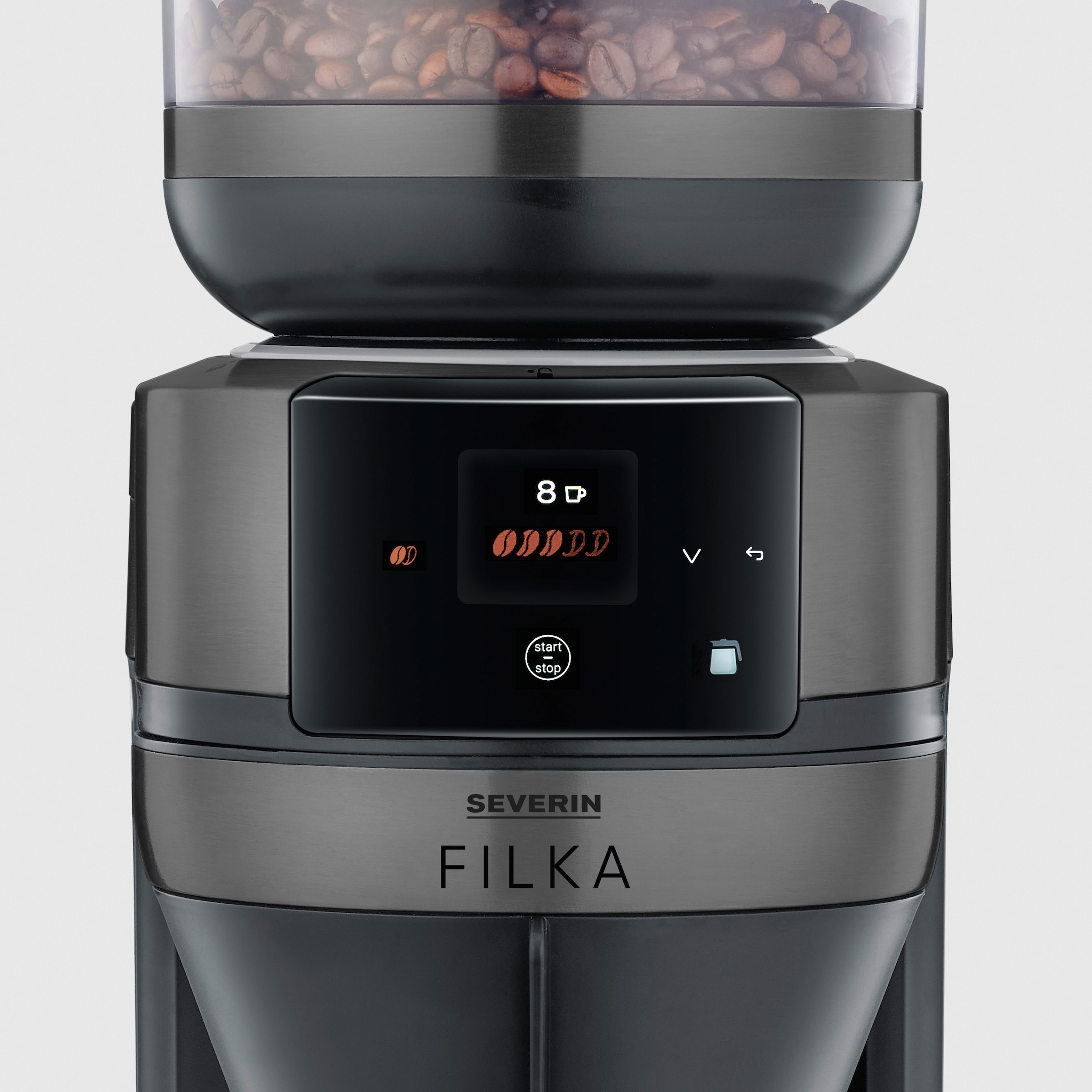 Severin Kaffeemaschine mit Mahlwerk »KA 4854 Filterkaffee-Vollautomat FILKA 2.0 Glas«, 1,4 l Kaffeekanne, Papierfilter-Permanentfilter, 1x4