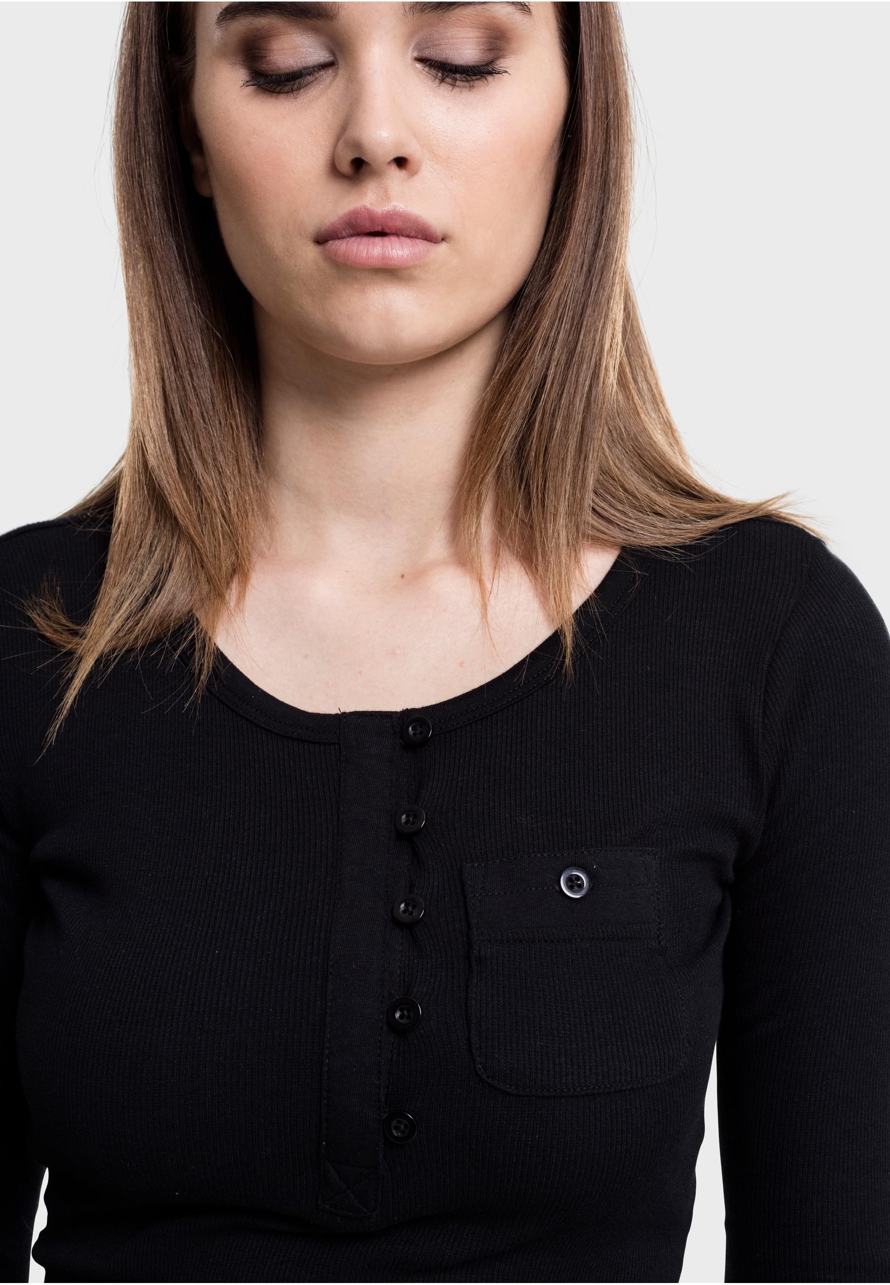 URBAN CLASSICS Longsleeve »Urban Classics Damen Ladies Long Rib Pocket Turnup Tee« 1 Stk. tlg.