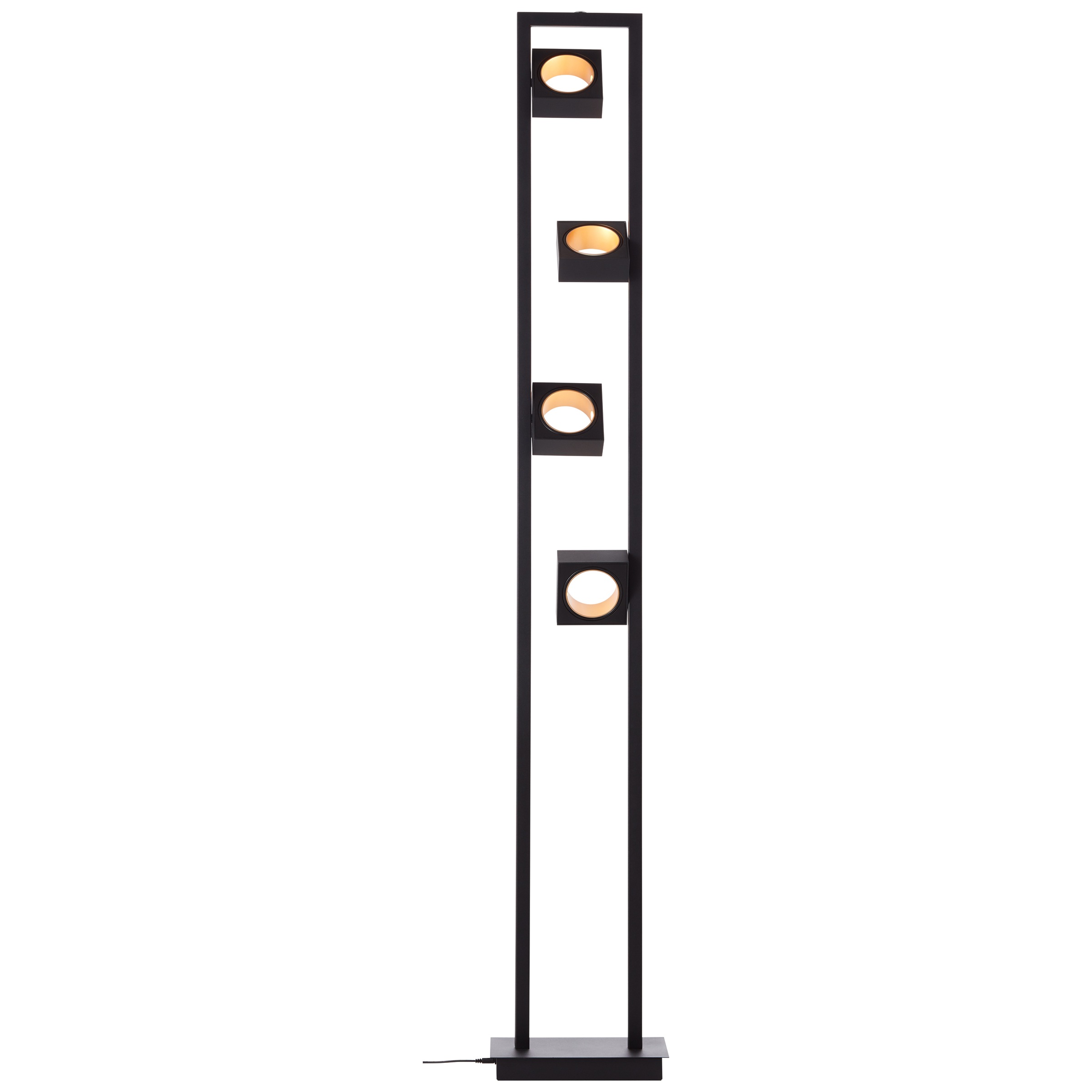 150 lm, flammig-flammig, warmweiß, BAUR »Dillard«, 2600 LED H cm, schwenkbar, dimmbar, Stehlampe 4 Brilliant goldfarben | schwarz