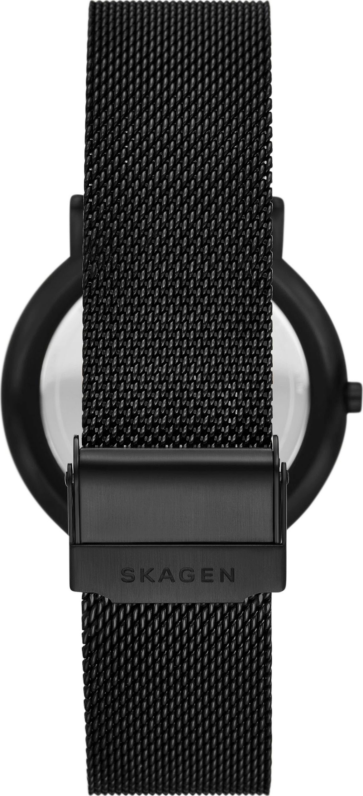 Skagen Quarzuhr »SIGNATUR«, (Set, 2 tlg., mit Wechselband), Armbanduhr, Herrenuhr, Edelstahlarmband, Ideal auch als Geschenk