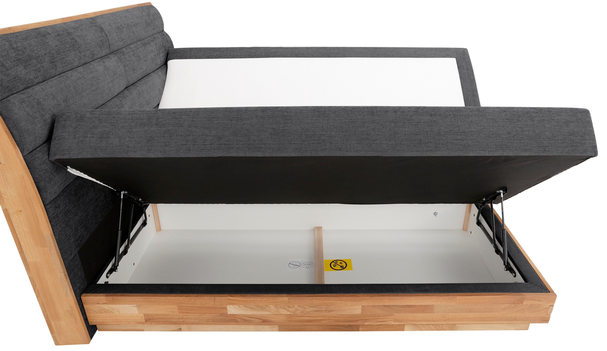 OTTO products Boxspringbett, LED-Beleuchtung, mit zertifizierten, recycelten Bezugsstoffen