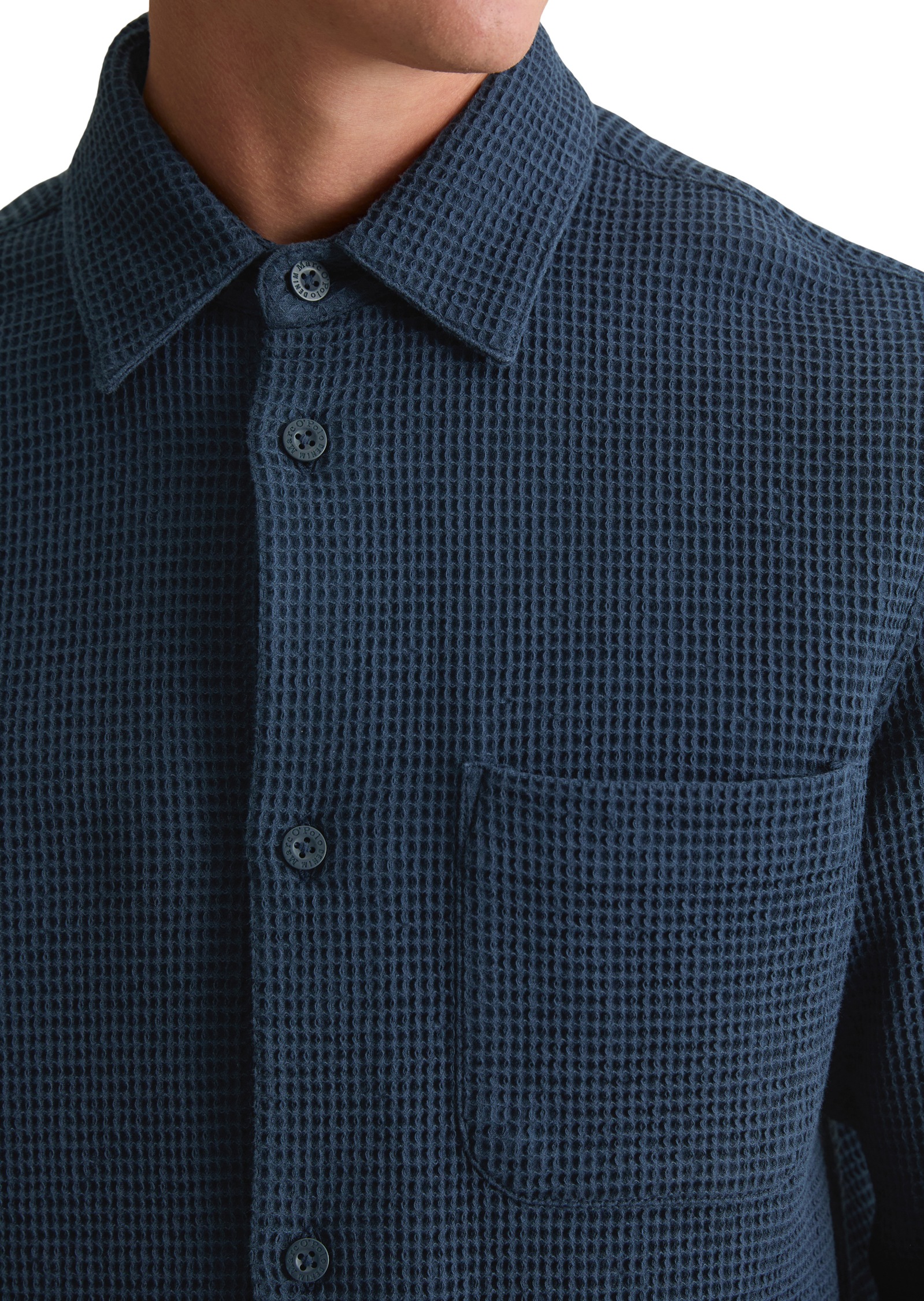 Thumbnail - Marc OPolo DENIM Langarmhemd mit Struktur, Kentkragen