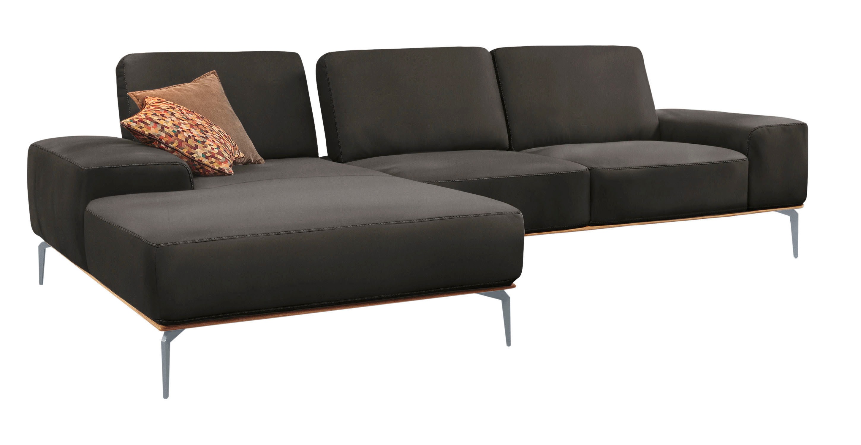 Thumbnail - W.SCHILLIG Ecksofa "run, Designsofa mit tollem Sitzkomfort, bequem, L-Form", mit elegantem Holzsockel, Füße in Silber ma...