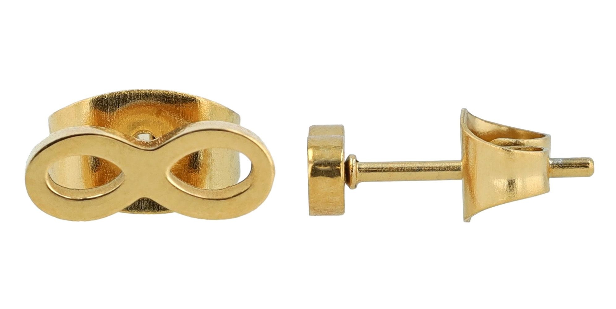 Paar Ohrhänger ADELIA´S "Damen Ohrringe – Ohrstecker Unendlichkeitszeichen aus Edelstahl", Damen, Gr. Damen, Edelstahl, gold, Ohrringe, Eine schöne Geschenkidee für jeden Anlass 2
