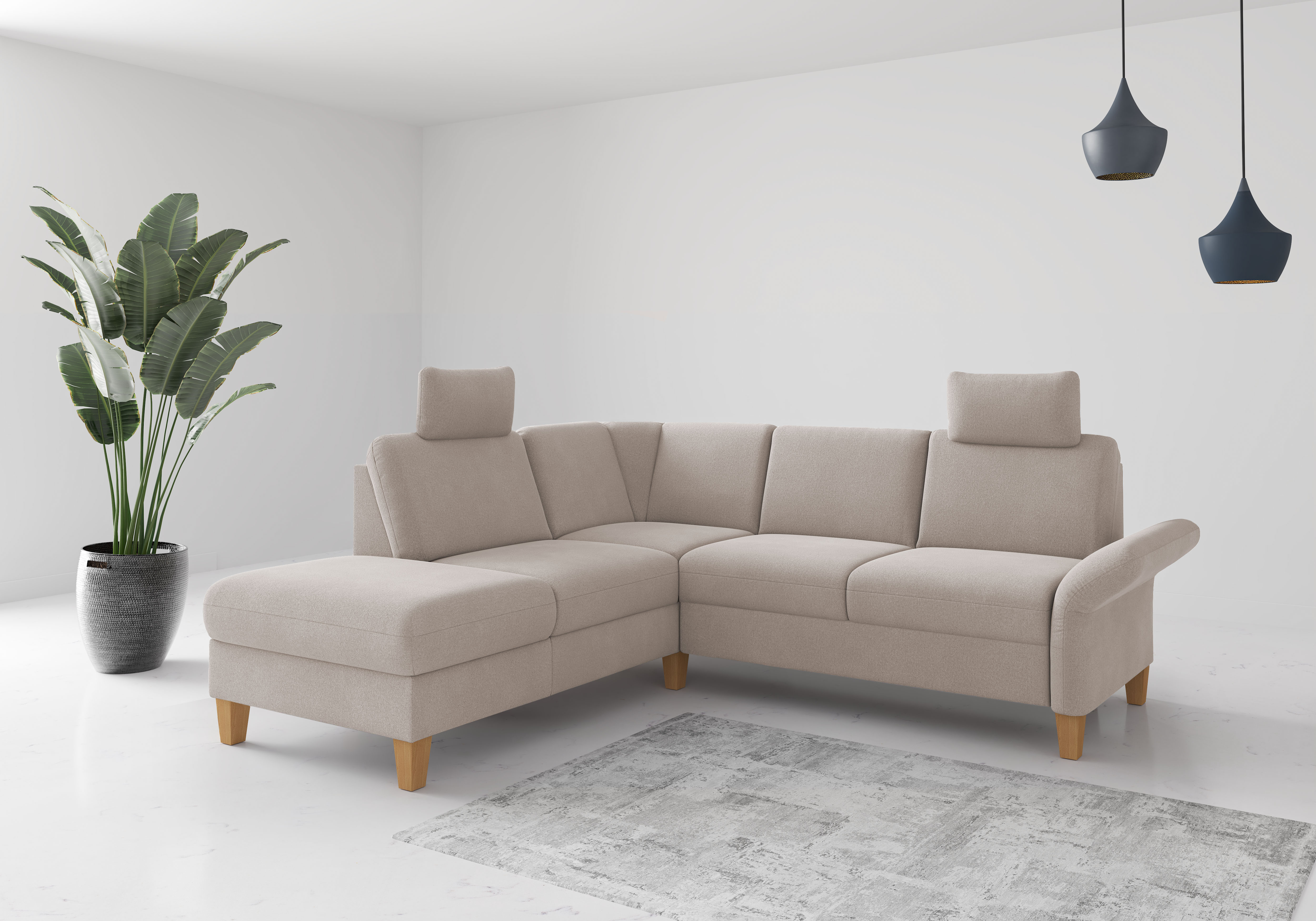 OTTO home Ecksofa "Rochelle, L-Form" wahlweise mit Armteilverstellung, Schlaffunktion und Bettkasten