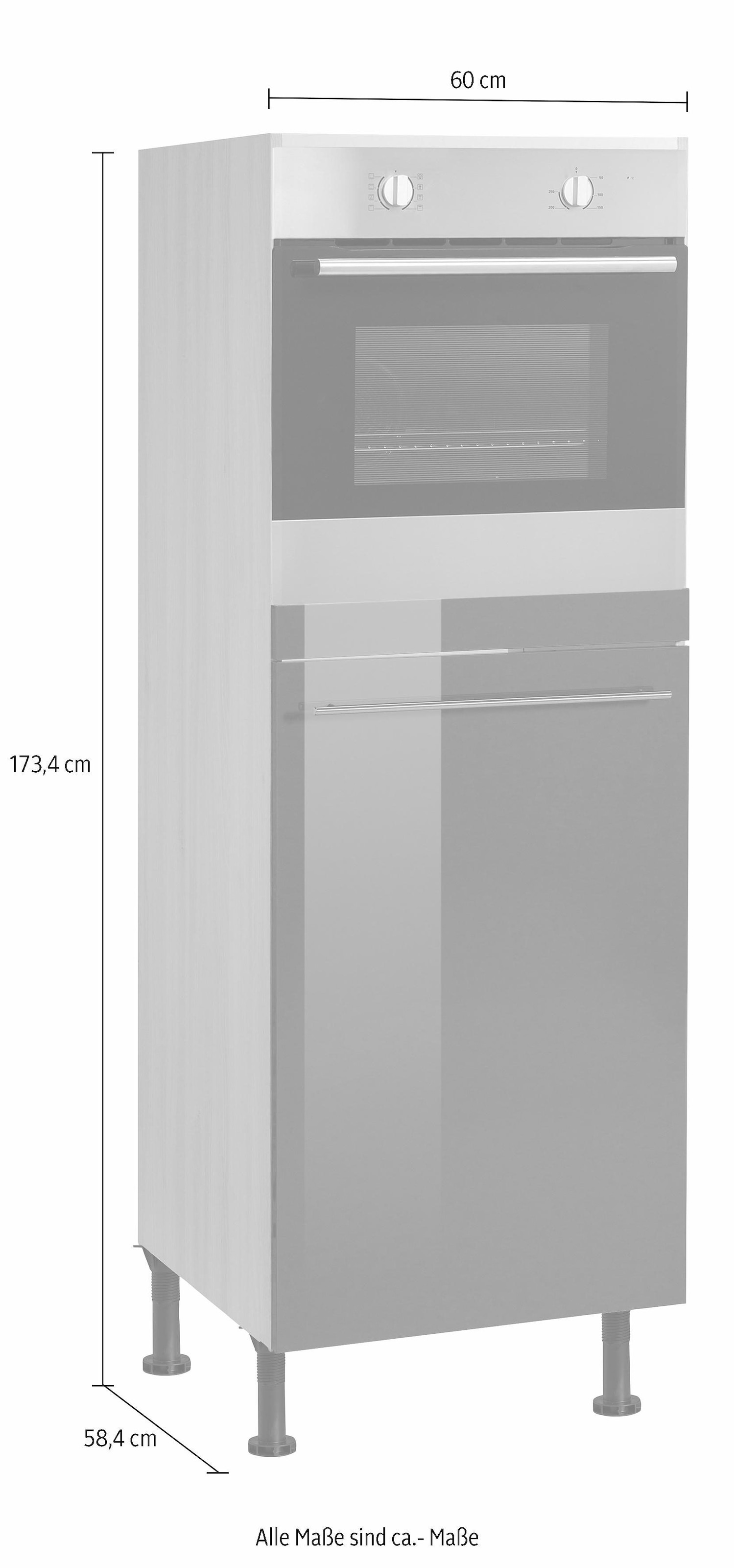 OPTIFIT Backofen/Kühlumbauschrank »Bern«, BAUR cm Metallgriff 60 höhenverstellbare cm hoch, mit | breit, 176 Stellfüße