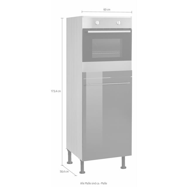 OPTIFIT Backofen/Kühlumbauschrank »Bern«, 60 cm breit, 176 cm hoch, höhenverstellbare  Stellfüße, mit Metallgriff | BAUR