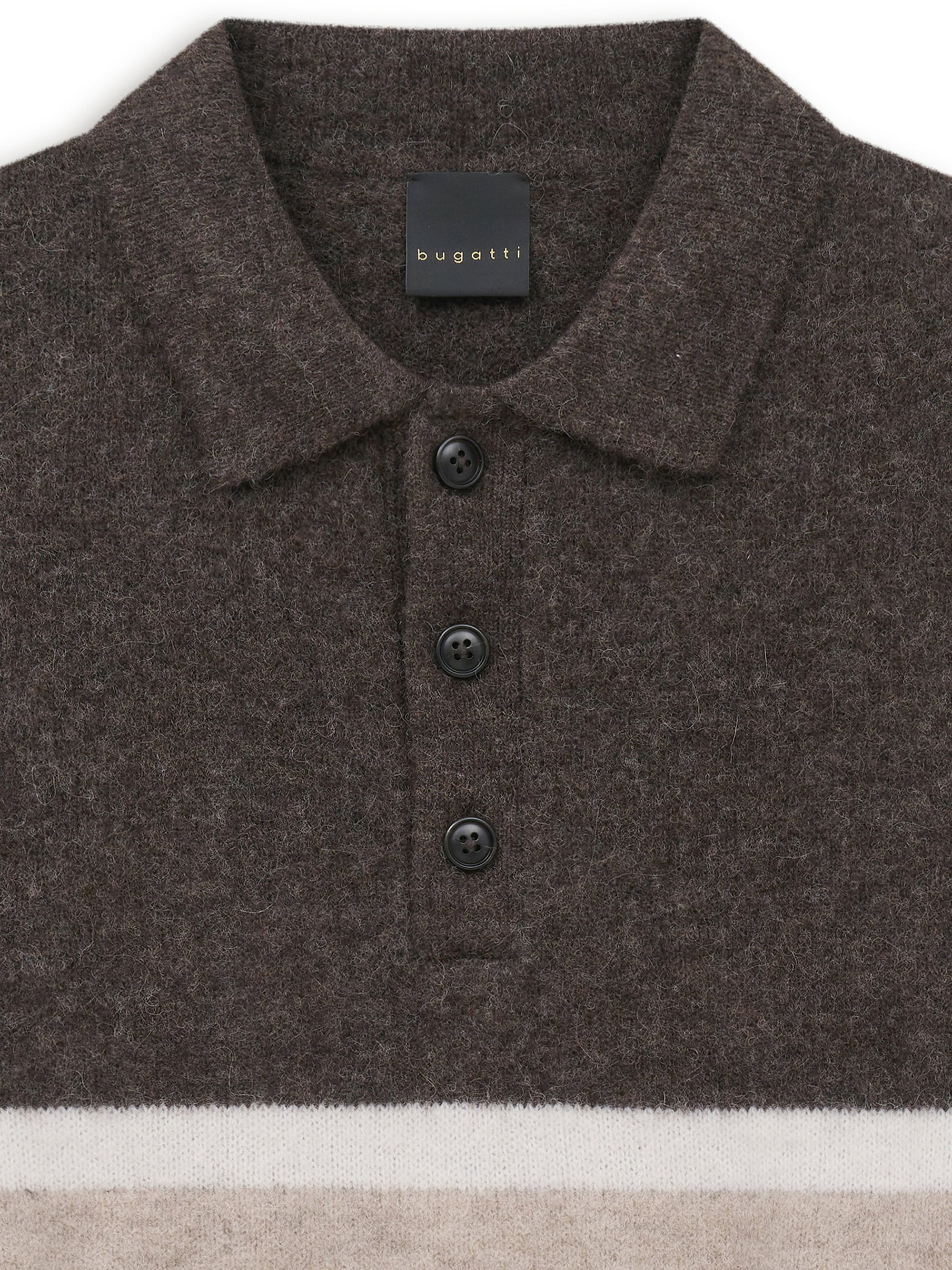 bugatti Poloshirt »Regular Fit« Regular Fit Wollmix Alpaka Colorblock