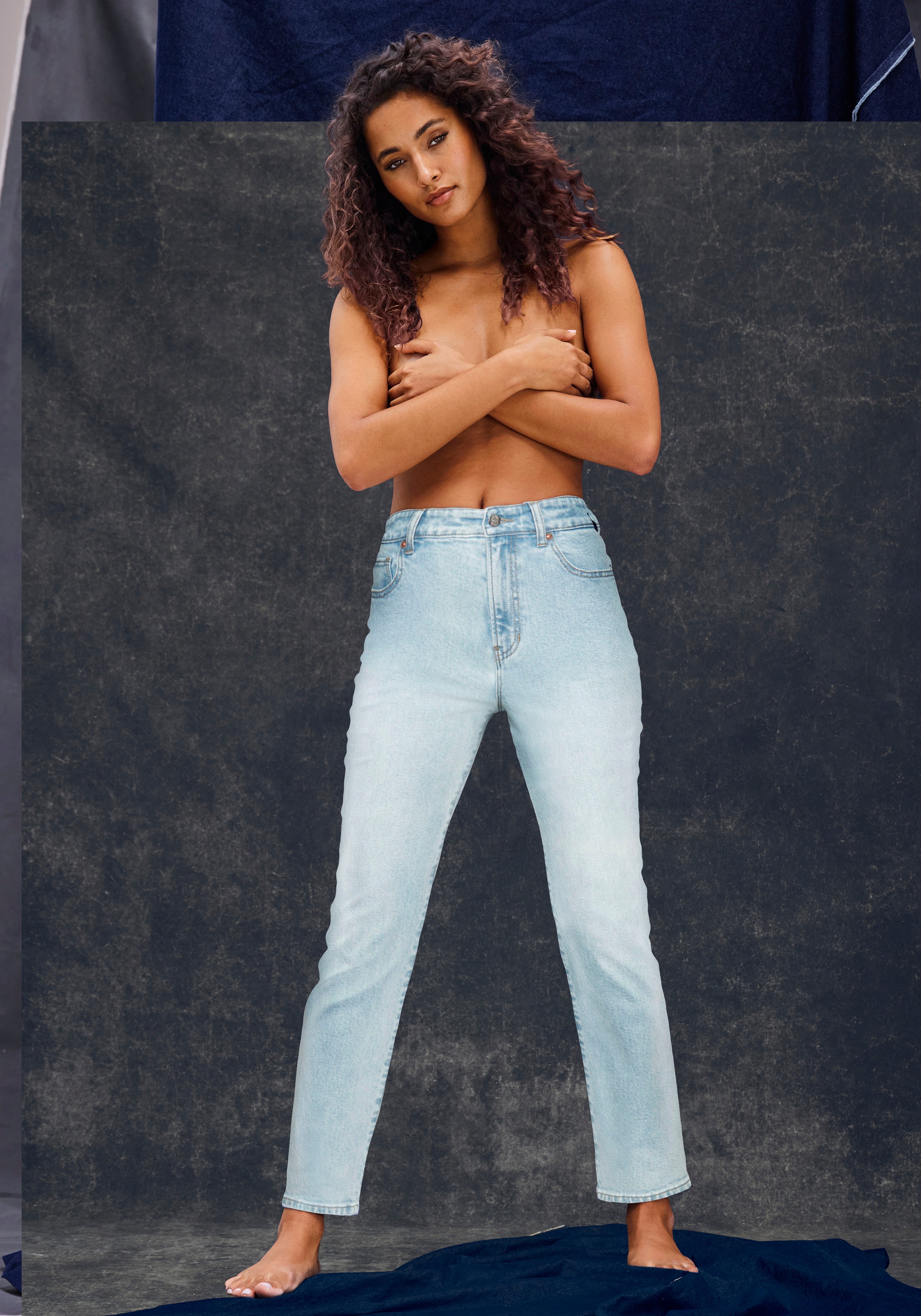 LASCANA Ankle-Jeans mit Stretchanteil, elastische Jeans in gerader Passform