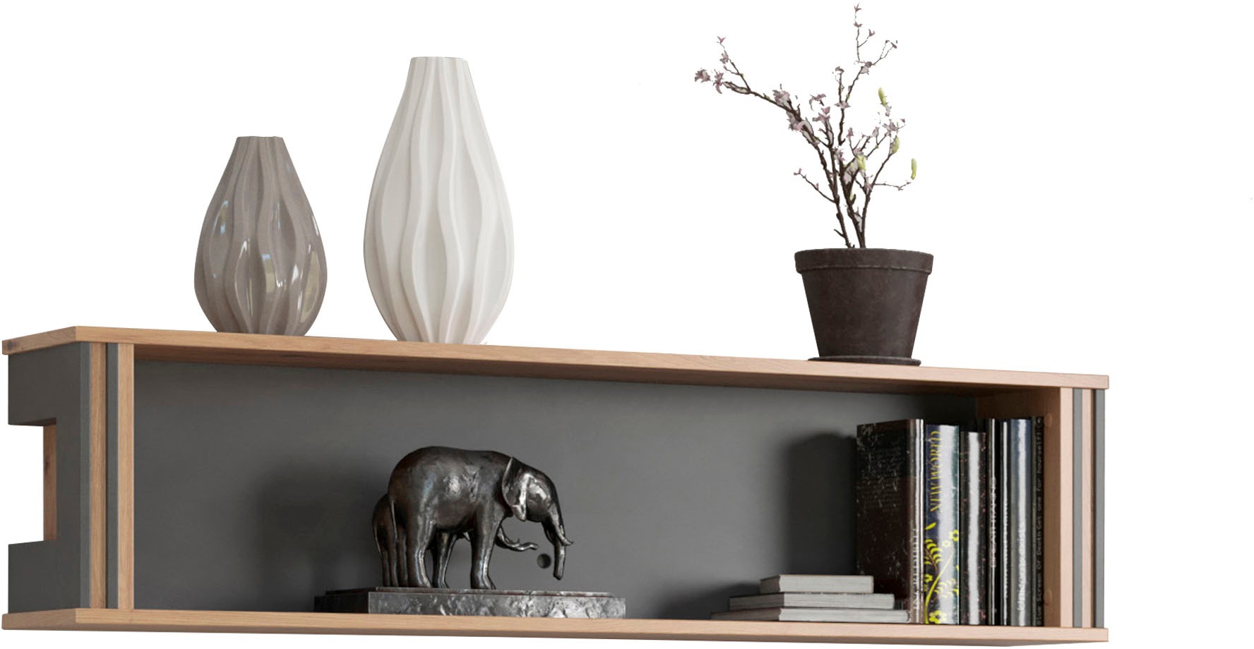 Home affaire Wandboard "Mia" 1 tlg. Wandregal mit 2 Ablagemöglichkeiten - ( günstig online kaufen