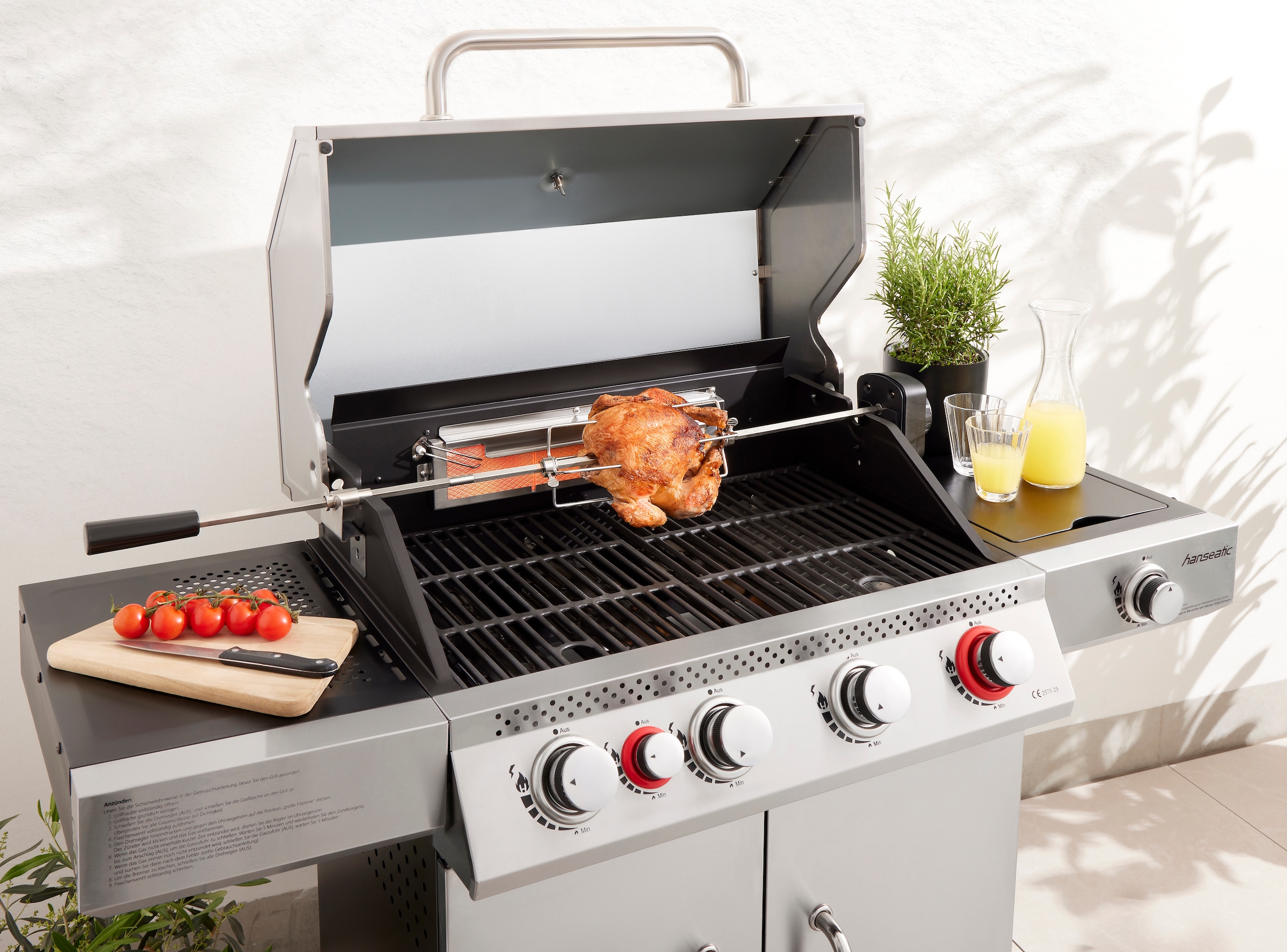 Hanseatic Gasgrill »Memphis«, BxTxH: 133x61x113,6 cm, 19 kW Gesamtleistung