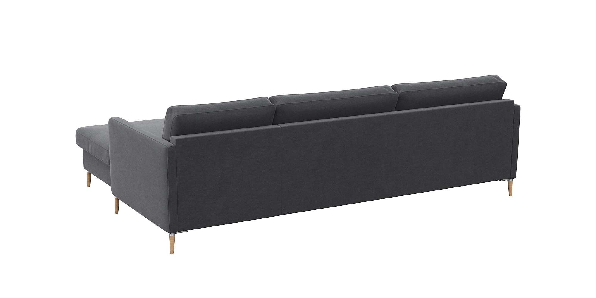 FLEXLUX Ecksofa »Fiore, super Sitzkomfort durch Kaltschaum im Sitz, L-Form«, schmale Armlehnen, Füße Alu+ Eiche