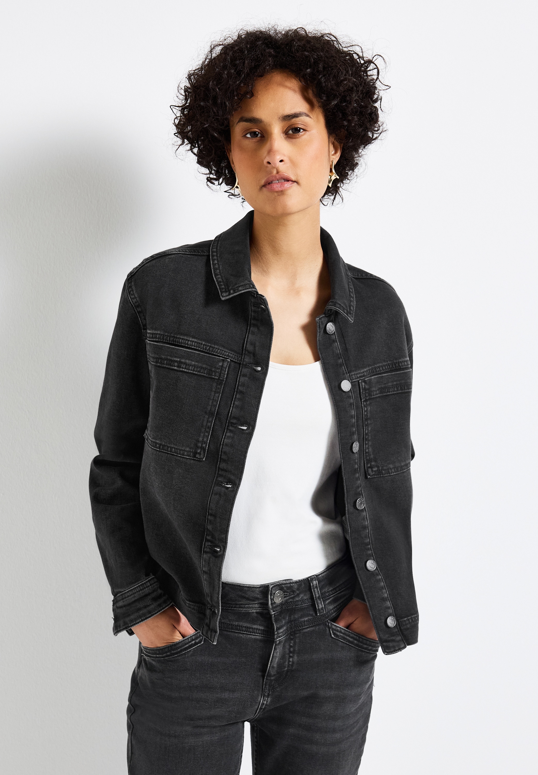 STREET ONE Jeansjacke, ohne Kapuze, mit Knopfleiste günstig online kaufen