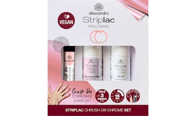 alessandro international UV-Nagellack »STRIPLAC PEEL OR SOAK SILVER CRUSH  ON CHROME«, (Set, 3 tlg.) kaufen | BAUR