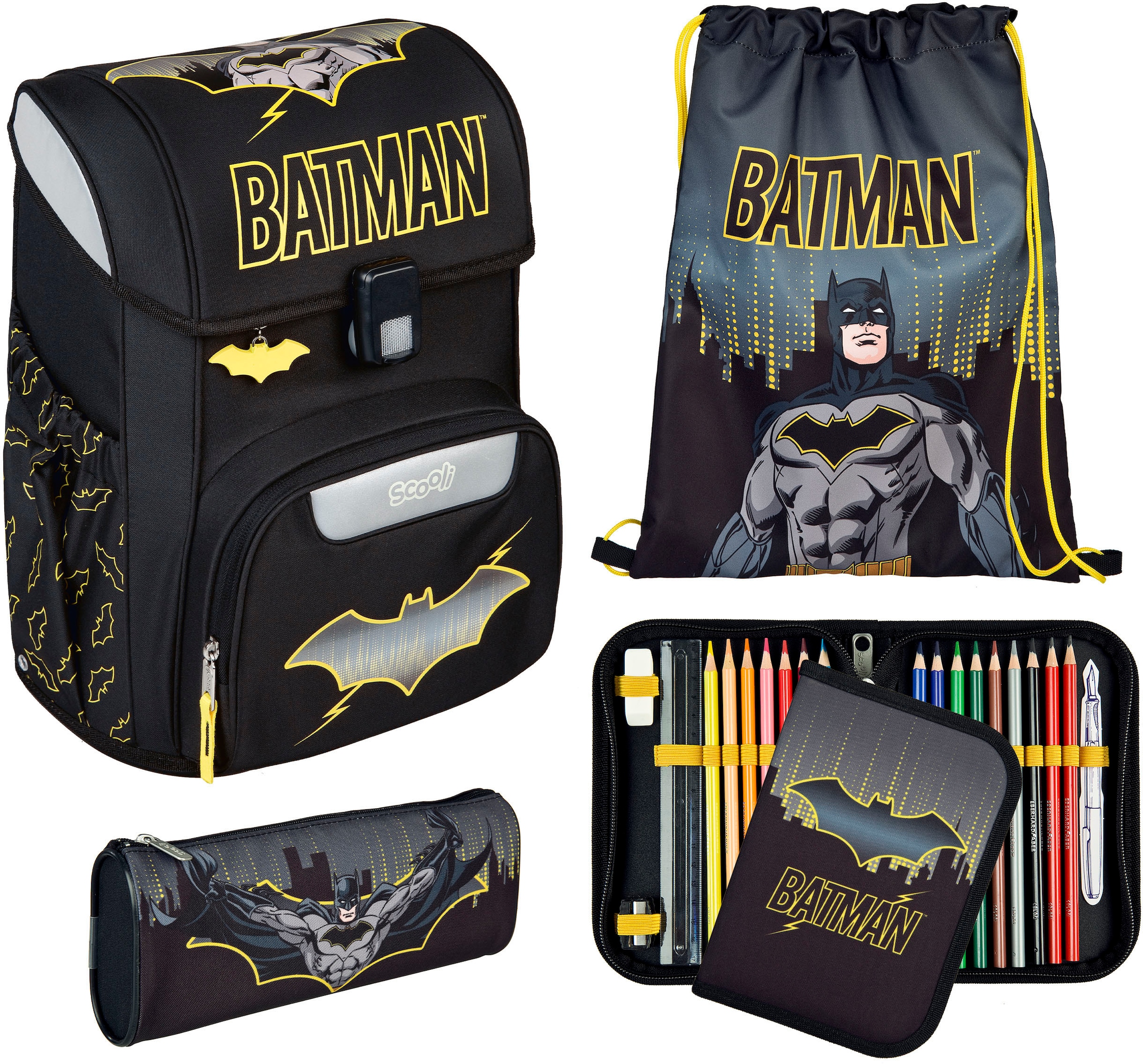 SCOOLI Kinder Schulranzen "Easy Start"batman, Rucksäcke