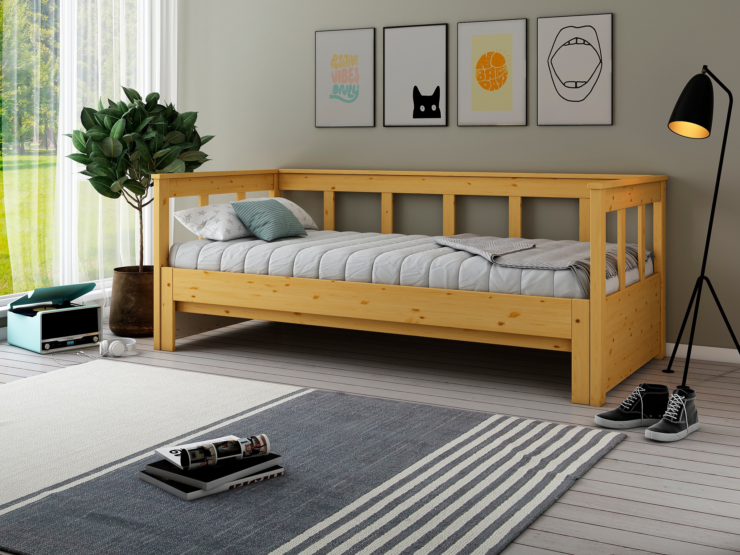 Home affaire Daybett ""AIRA" Kinderbett, Gästebett, Skandi- Design, Schubla günstig online kaufen