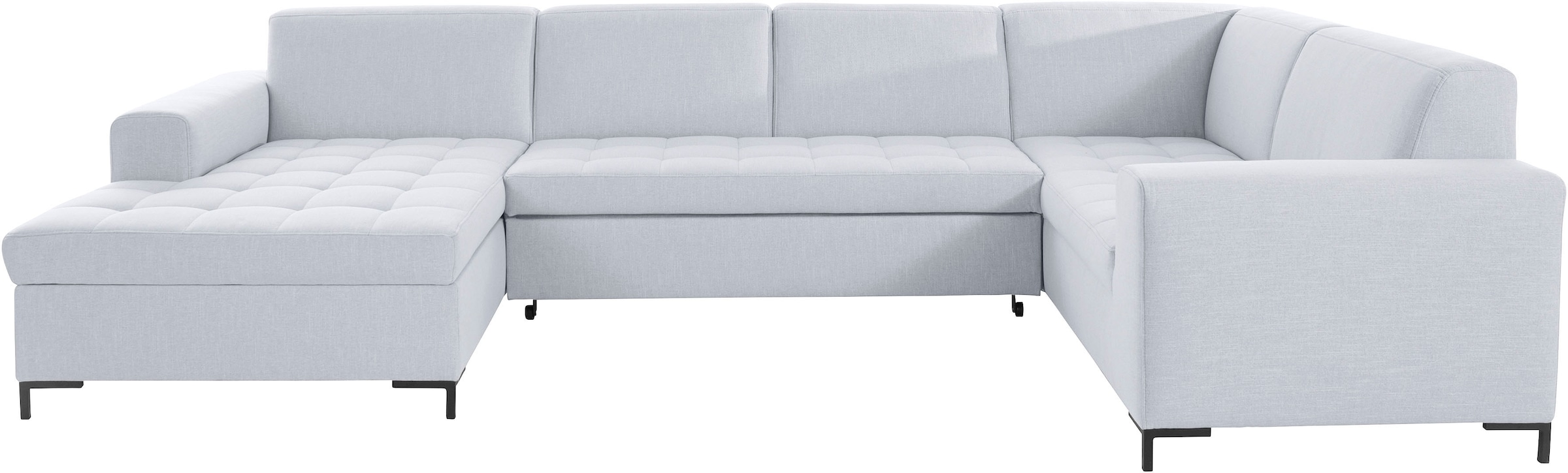 OTTO products Wohnlandschaft »Grazzo, aktuelle Steppung im Sitz, viel Platz, U-Form, Breite 332cm«, hochwertige Stoffe aus recyceltem Material, Steppung im Sitzbereich