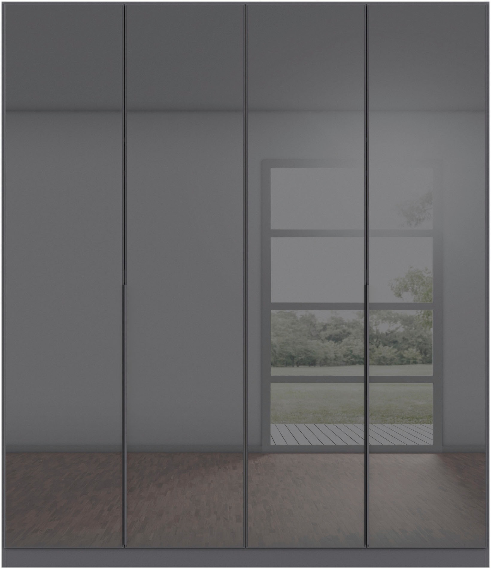 rauch Drehtürenschrank »Kleiderschrank Kleiderschränke Schrank Garderobe AGORDO mit Glasfront«, (in zwei Griff-Farben), durchdachte Innenausstattung, in 6 Breiten und 2 Höhen MADE IN GERMANY