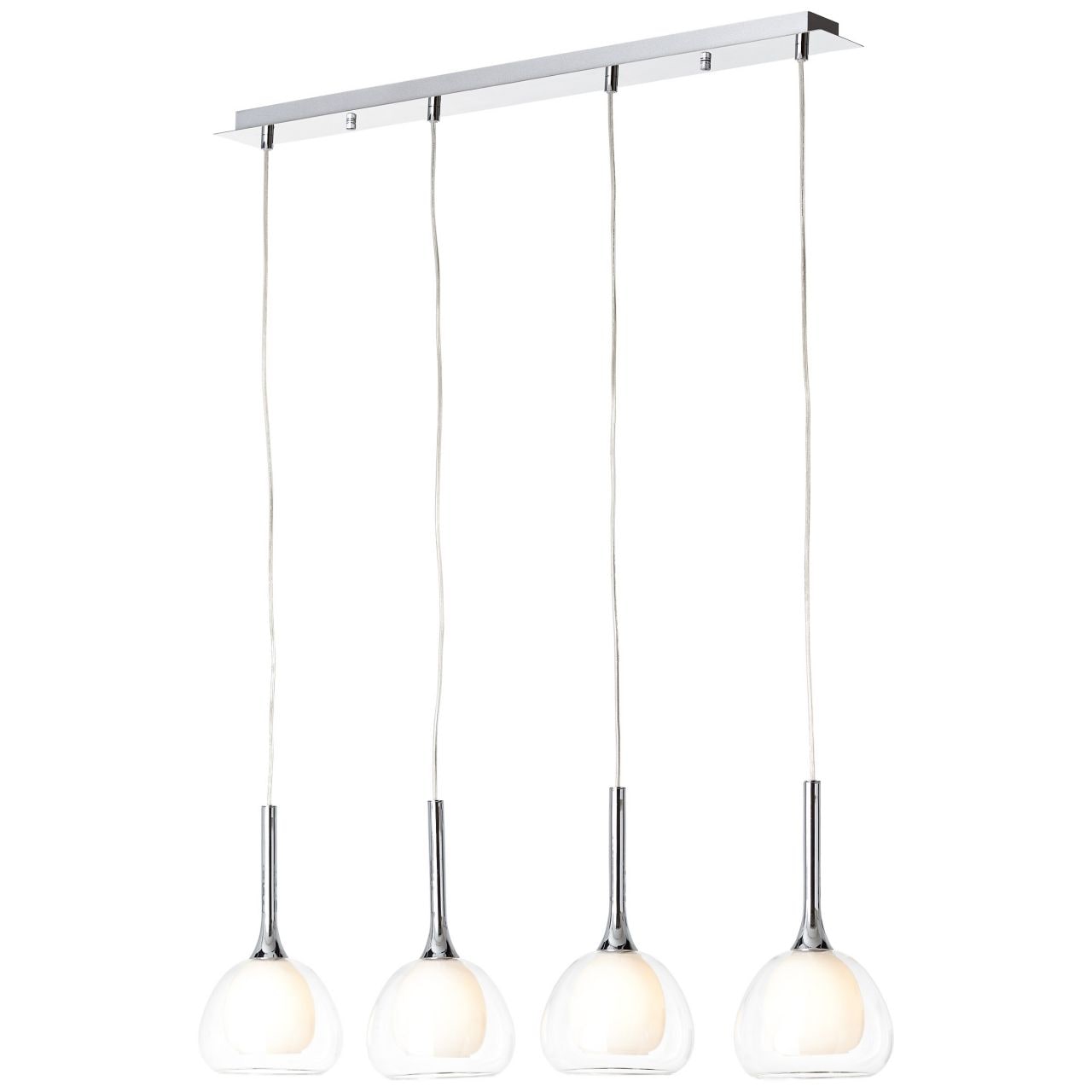 Brilliant Pendelleuchte »Hadan«, 4 flammig, Leuchtmittel E14 | ohne Leuchtmittel, Hängelampe 4flg chrom/weiß-transparent