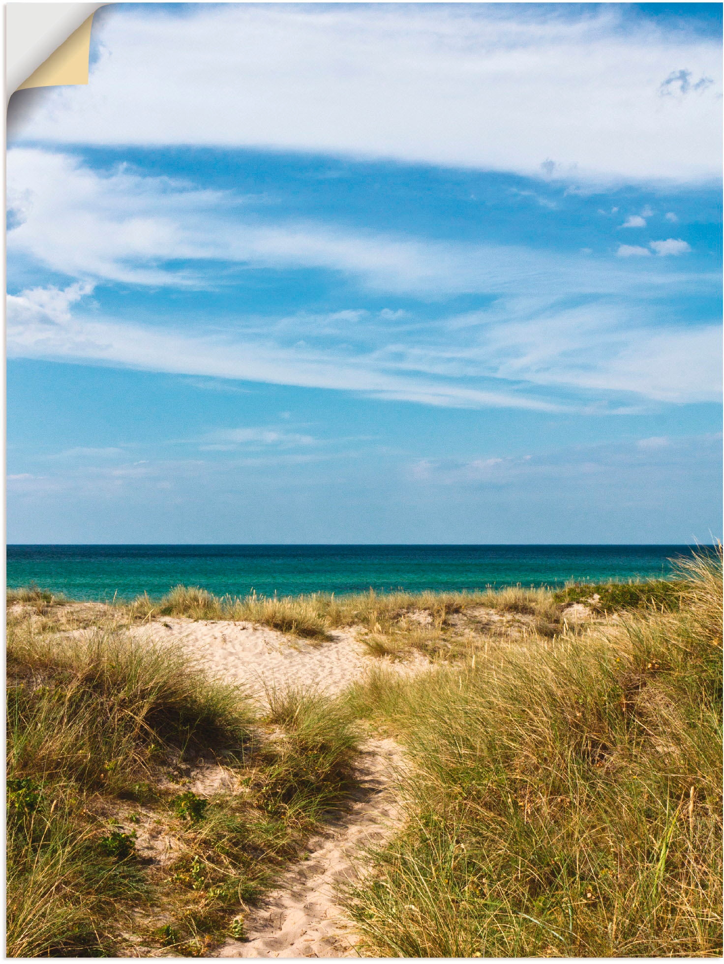 Artland Wandbild »In Dünen Wandaufkleber Strand, bestellen Dänemarks Poster versch. Alubild, in als St.), (1 I«, Leinwandbild, Größen oder | den BAUR