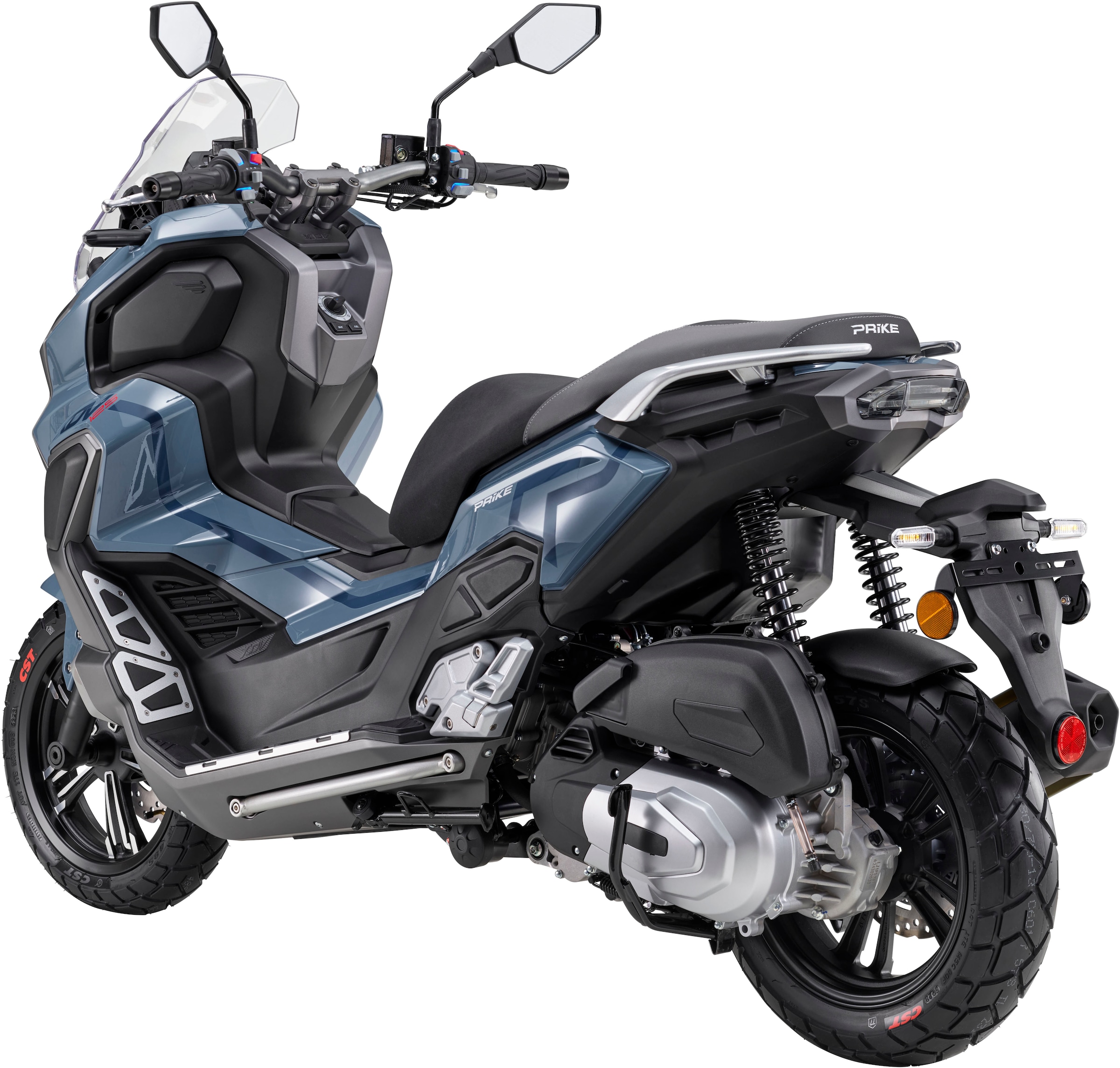PRIKE Motorroller »PRIKE XDV 125, E5+, Adventure, ADV Roller«, 125 cm³, 95 km/h, Euro 5+, 11,4 PS, ABS, Windschutz, Heizgriffe, USB, EFI, digitales Display